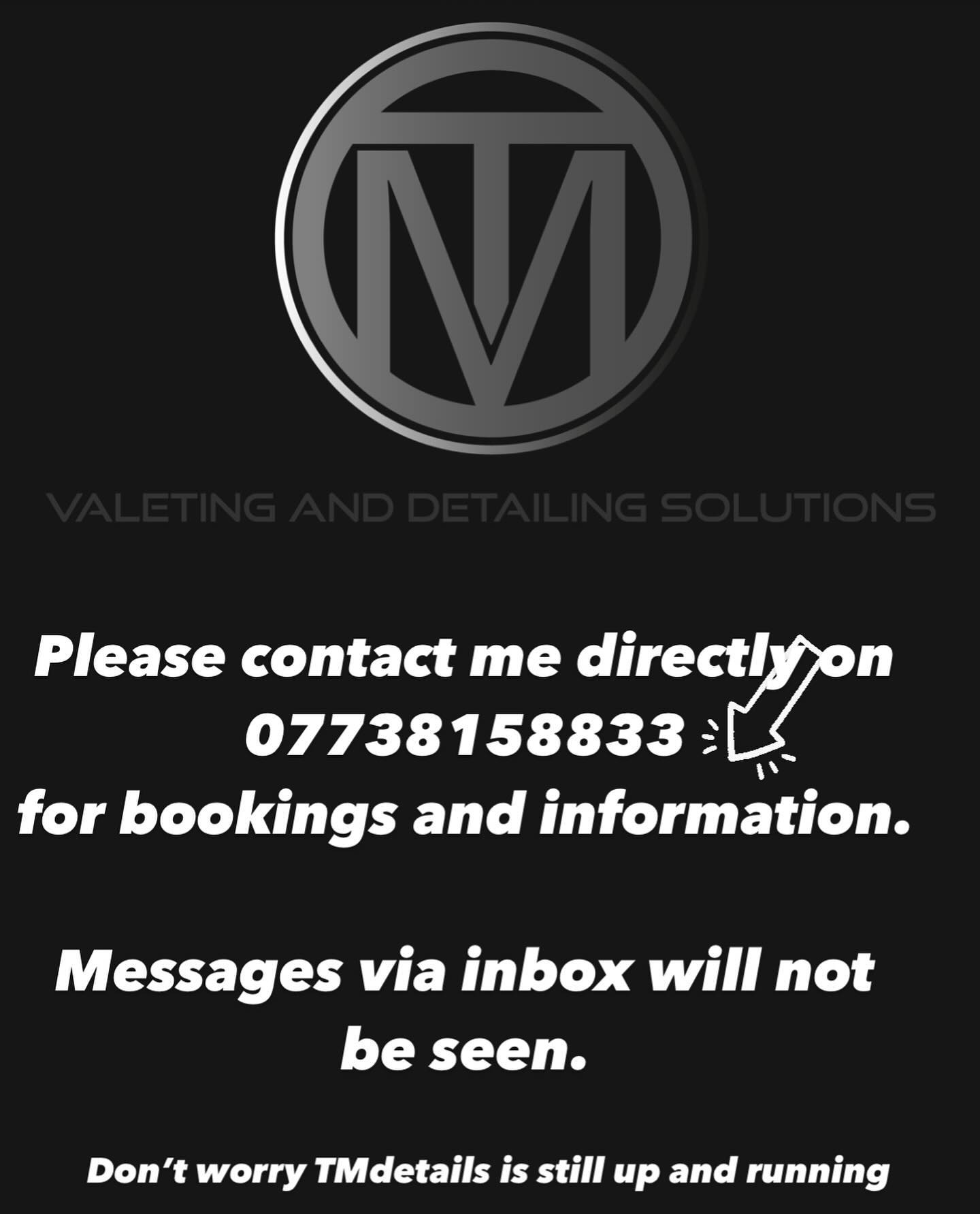 Going forward please contact me directly on 07738158833 for inquiries and bookings. I am still active and working but taking time away from social media.