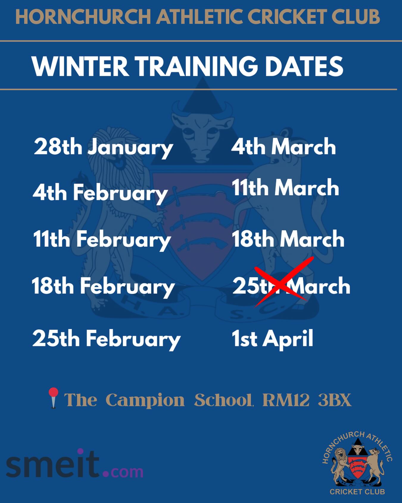 🚨Winter Nets Information
📍The Campion School, RM11 3BX
🕣Colts U9 and below: 6-7pm
Colts Hardball: 7-8pm
Adult: 8-9pm
✉️Please DM for more details!