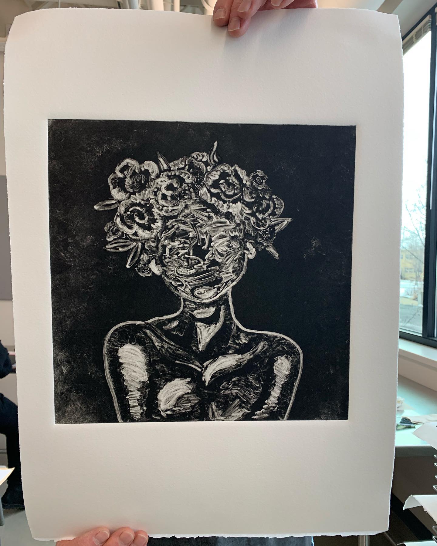 my love of printmaking has returned!! @jaypaint
One of my first prints of the semester and I’d say it turned out pretty great :)