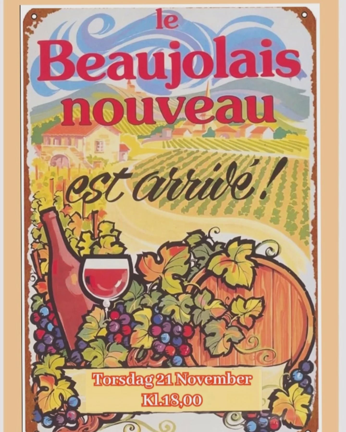 Vi på Vinarium har nöjet att bjuda in till en exklusiv vinprovning med det färska och festliga Beaujolais Nouveau!
Kom och fira denna årliga tradition tillsammans med oss och @thegoodwinehabit den torsdag 21 november kl. 18.00. Vi kommer att utforska de nyaste årgångarna och njuta av den unika smaken som kännetecknar detta populära vin.
Datum: Torsdag 21 november
Tid: 18:00
Plats: Munkebäcks Allé 10, Göteborg
Pris: 695kr + tilltugg
Bokning: via hemsidan www.vinarium.se , mejl info@vinarium.se, PM via instagram
Boka din plats idag och upplev den franska vintraditionen på bästa sätt!
Varmt välkommen!
#beaujolaisnouveau #vinprovning #göteborg