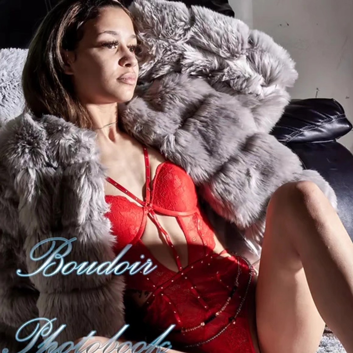 A 20 page Photobook of Santana's most recent photographs. A professional made hardcover book with glossy printed pages. Each book features custom photographs of Santana in boudoir and nude.