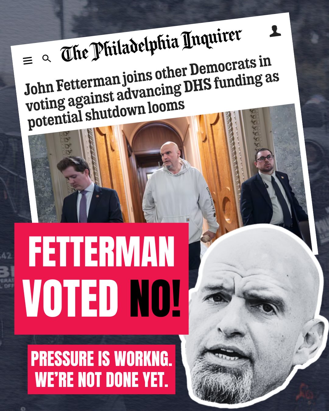 OUR PRESSURE IS WORKING - NOW, LET’S KEEP IT UP! Don’t stop calling @senfettermanpa until ICE is out of our communities for good. All power to the people! #notanotherdollarforice #pennsylvania