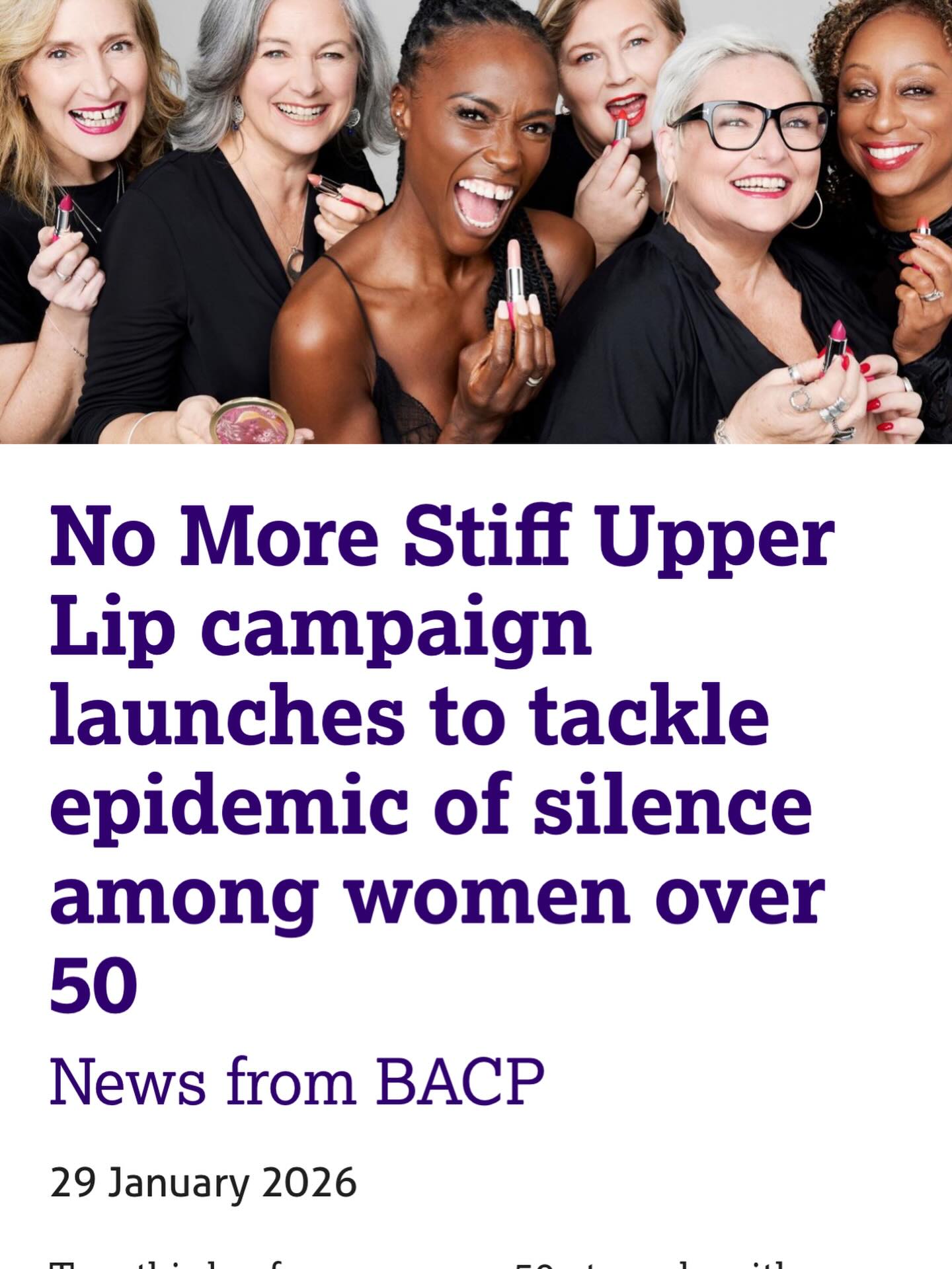 @bacp.official have launched a great campaign to encourage women in midlife to open up about their mental health struggles and to seek help
#perimenopause
#menopause
#mentalhealth
#nomorestiffupperlip
