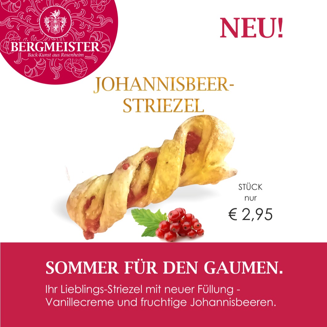 🌟 Neu bei BERGMEISTER! 🌟
Wir haben etwas ganz Besonderes für euch! 🎉 Ab sofort gibt's unseren himmlischen Johannisbeer-Striezel – ein absolutes Must-Try! 😍✨
Stellt euch vor: ein fluffiger Striezel, der mit cremiger Vanille und saftigen Johannisbeeren gefüllt ist. 🍇🥰 Dieser Plunder ist nicht nur ein Gaumenschmaus, sondern bringt auch einen Hauch von Sommer in den winterlichen Alltag. ❄️☀️ Egal, ob zum Kaffee am Nachmittag oder einfach zwischendurch – dieser Leckerbissen sorgt garantiert für gute Laune! 😋☕️
Also schaut vorbei und lasst euch von unserem neuen Highlight verführen! Kommt in eines unserer Fachgeschäfte der Bäckerei BERGMEISTER und genießt den Geschmack des Winters – sommerlich und frisch! 🥳💖
Euer BERGMEISTER-Team
#bäckereibergmeister #bergmeister #leckerschmecker #handwerk #handwerkskunst #Plundergebäck #LeckerSchmecker #Wintergenuss #NeuesHighlight #konditorei #bäckerei #genuss #rosenheim #kolbermoor #stephanskirchen #schlossberg #wasserburgaminn #wasserburg #neubeuern #badfeilnbach #feilnbach #rohrdorf #thansau
