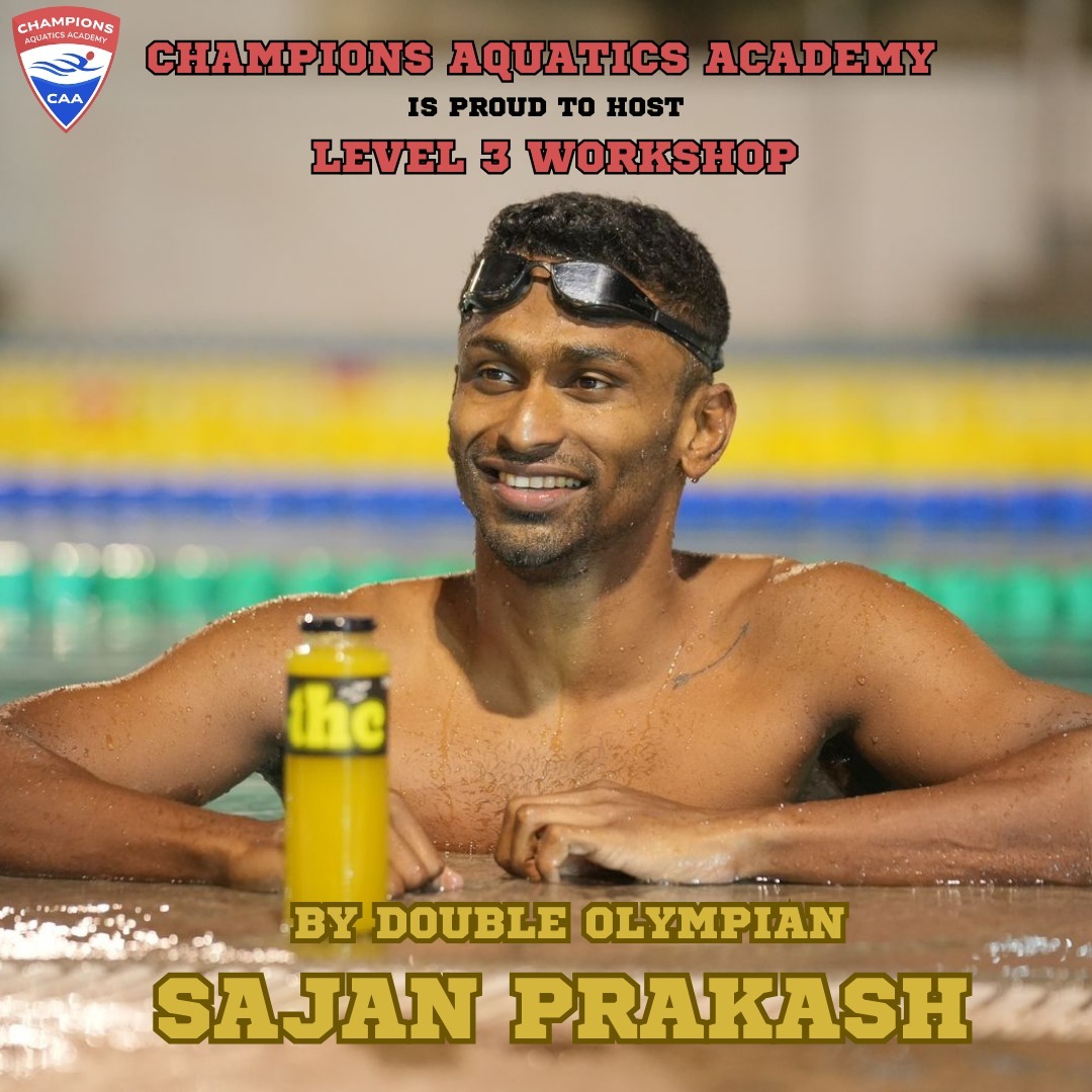 Exciting News from Champions Aquatics Academy!
We are thrilled to announce that we are hosting a Level 3 Workshop with none other than Double Olympian Sajan Prakash!
The swimmers at Champions Aquatics Academy are looking forward to this unique opportunity to learn from one of the best in the world and gain insights into advanced techniques and strategies that have propelled Sajan to the pinnacle of swimming.
#SajanPrakash #DoubleOlympian #SwimmingWorkshop #ChampionsAquaticsAcademy #CAA #SwimBetter #LevelUp #SwimWithTheBest #Inspiration #SportsExcellence