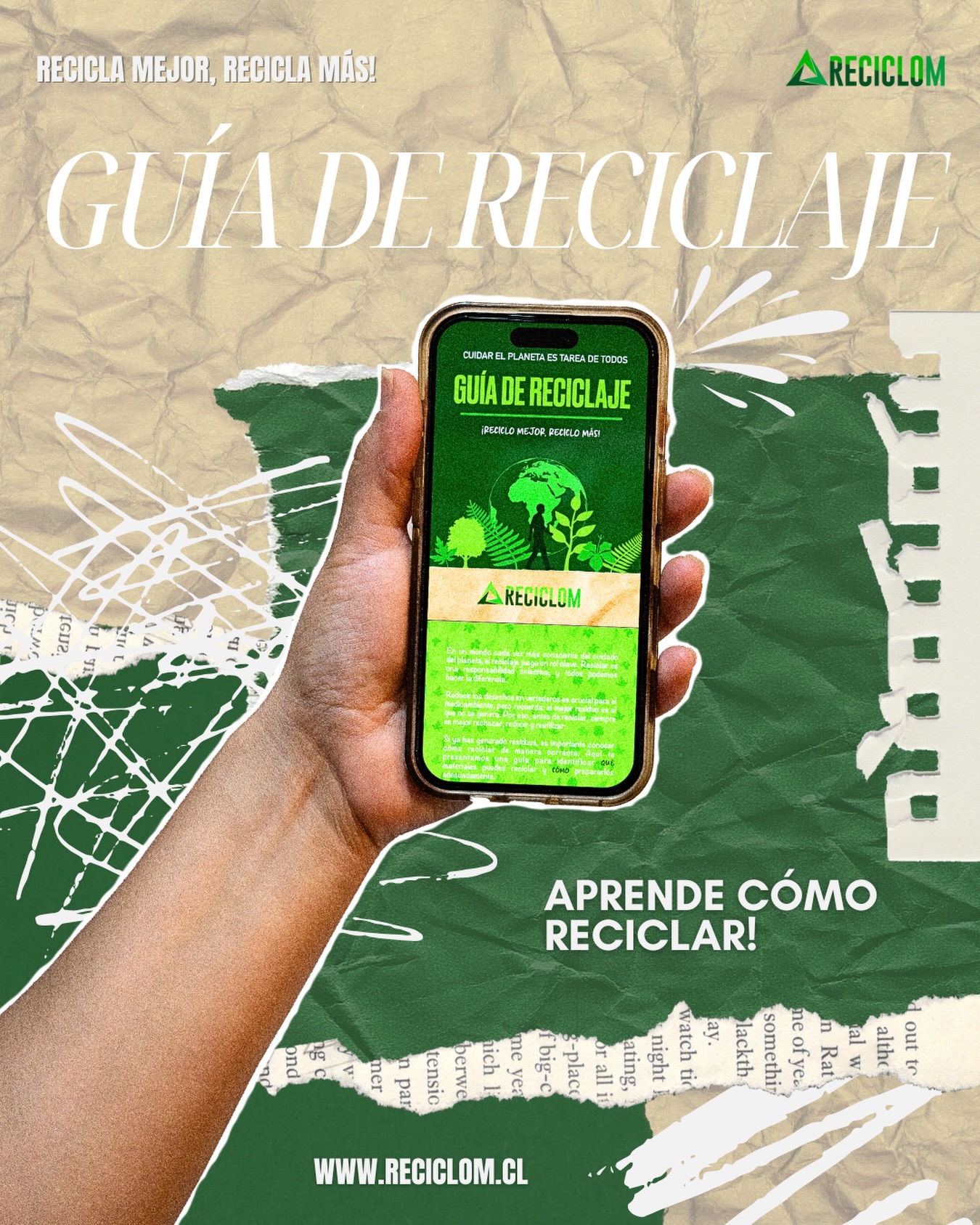 ¿Sabías que contamos con una guía de reciclaje? ♻️📘
En Reciclom ponemos a tu disposición una guía con información clara y práctica para aprender a reciclar correctamente cada tipo de residuo. 🌎✨
Una herramienta pensada para personas y empresas que buscan mejorar sus prácticas, reducir su impacto ambiental y aportar a un futuro más sostenible. 🌱
📩 Solicítala escribiéndonos y comienza a reciclar de forma correcta hoy. ♻️📊🌱
#guíadereciclaje #educacionambiental #GestiónDeResiduos #economiacircular
#chilesustentable