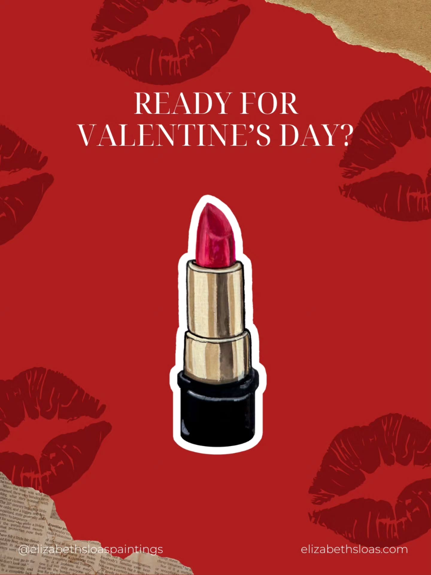 A classic red lip never needs justifying. 💋💄
Red lipstick sticker available at elizabethsloas.com
#RedLipstick #Valentinesgift #StickerArt #ArtistMade #femaleartist
