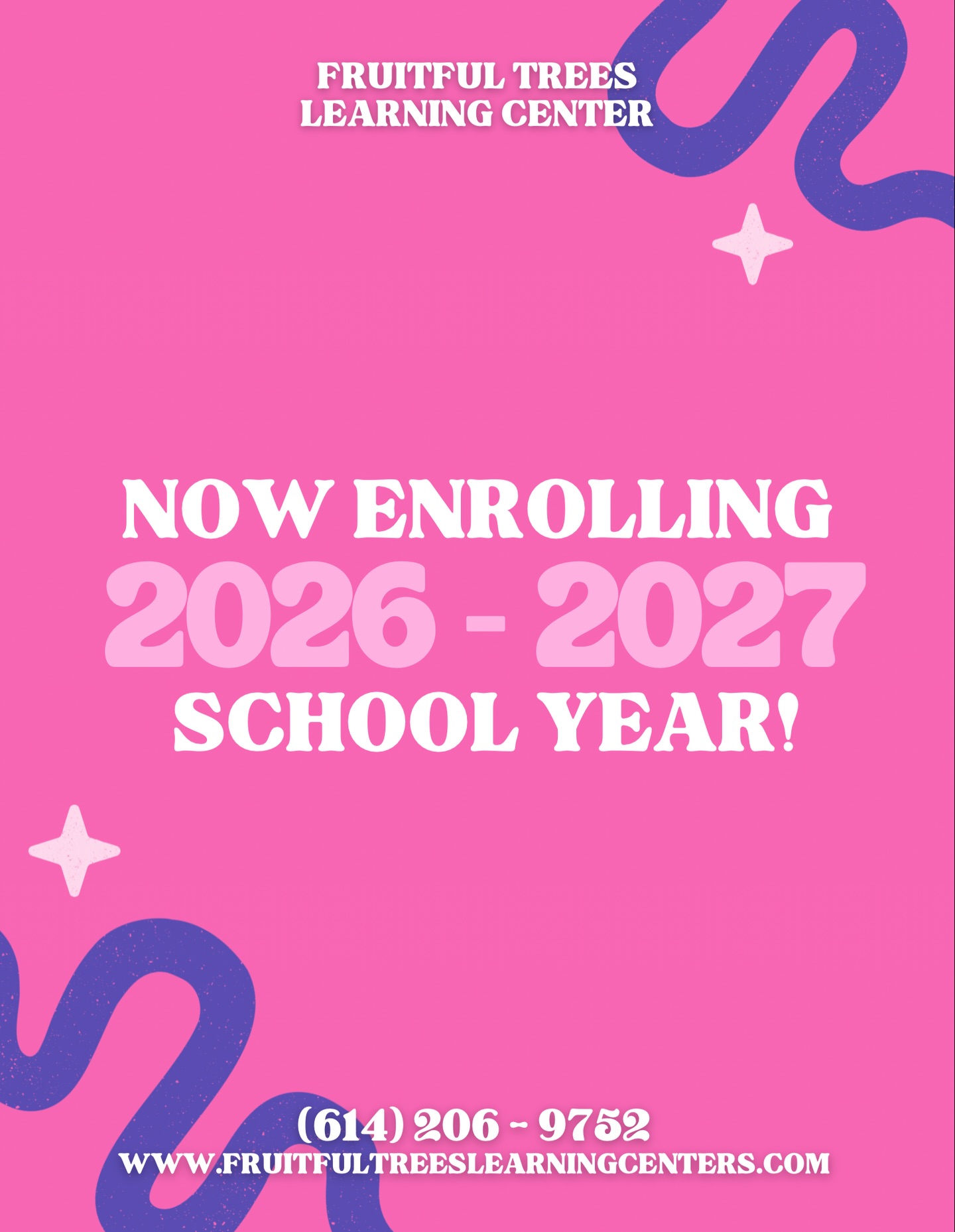📚✨ NOW ENROLLING | 2026–2027 SCHOOL YEAR ✨📚
Fruitful Trees Academy is now accepting students ages 2.5–5 years old 🌱
We provide a nurturing, structured environment where young learners grow in confidence, curiosity, and foundational academic skills—all while feeling safe, supported, and celebrated.
🧒🏽 Ages Served: 2.5–5 years
⏰ Before & After Care Available
🌿 Intentional learning, daily structure & individualized support
At Fruitful Trees Academy, we don’t just prepare children for school—we prepare them for a lifetime of learning.
📲 Now enrolling for the 2026–2027 school year
Spots are limited—secure your child’s place early!