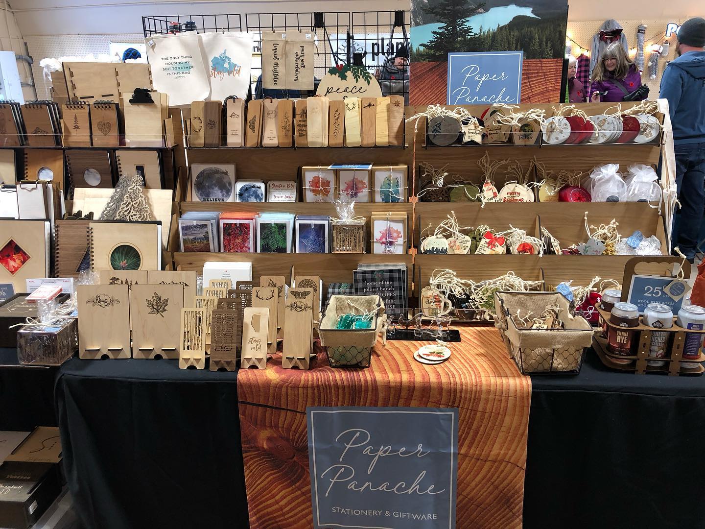 Come find us in the Quonset at the Millarville Christmas Market… 3 days left!! Friday - Sunday 9-4. Hand made wood stationery and giftware, and Christmas decorations. #millarvillechristmasmarket #panacheinvitations #paperpanache
