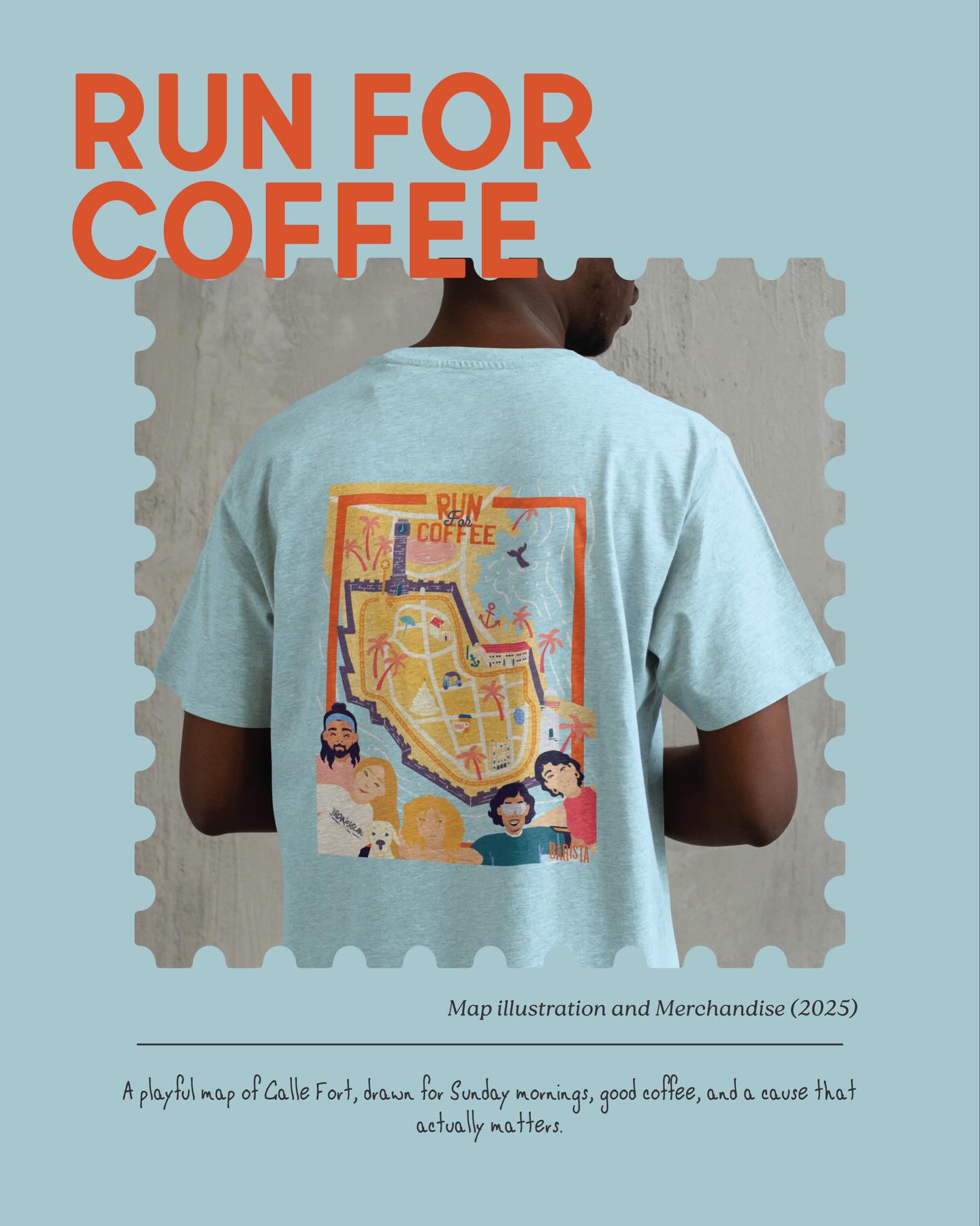 Come for the run, stay for the coffee, support a good cause. ☕🏃♀️
A playful map of Galle Fort made for Sunday mornings — 7.30am, one loop, zero pressure, all proceeds going to local schools.