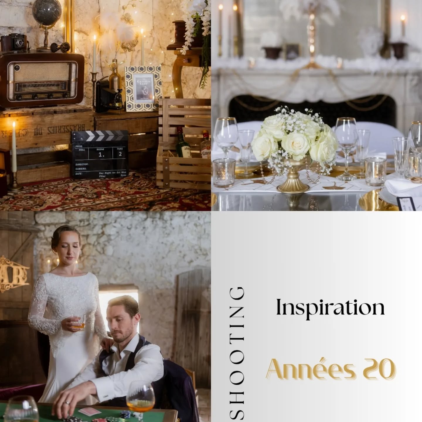 Shooting Années 20 : quand le décor de Peaky Blinders côtoie le chic du style Gatsby.
👗 @petitefolie_pf (robe et costume)
🧥 @cassotiscostumes (manteaux d'époque)
💇♀️ @chounadiia (mise en beauté)
🏰 @ledomainedelaboutelaye (lieu de réception)
🥘 @lesdelicesdethomas86 (traiteur)
🎥 @hash_productions_ (vidéo)
📸 @alexiajarry.photographe (photos du couple)
📷 @olivejtd (photos backstage)
🌷 @poppy_fleurs (fleurs)
🕯 @tlfthelittlefactory (décorations)
💻 @dln_evenements et @mila_m_r_t_ (wedding planner)
🤵@pmorteau (marié)
👰 @kimwust (mariée)
Crédits photo : @alexiajarry.photographe et @olivejtd