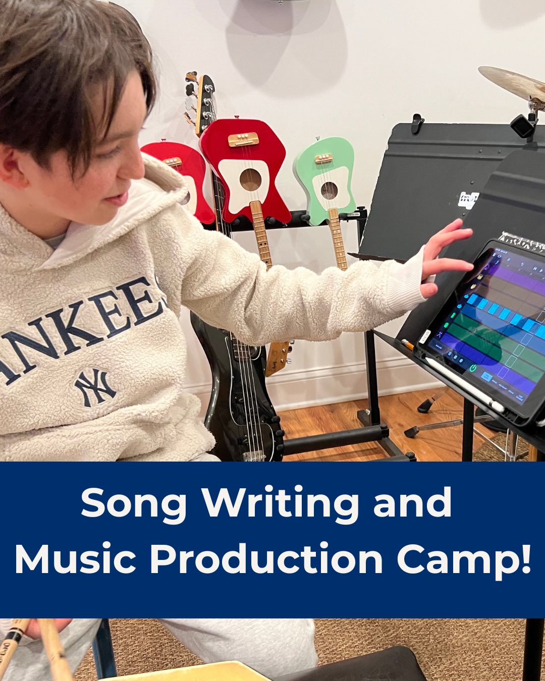 We’re excited to announce our Songwriting and Music Production Camp that will give students the chance to write, record, and produce their own original music—hands-on, collaborative, and loads of fun. This camp is led by Tom and Gina, two working musicians and educators who love helping kids find their sound! #musicschools #summercampsnj #maplewoodnj #southorangevillagenj #soma