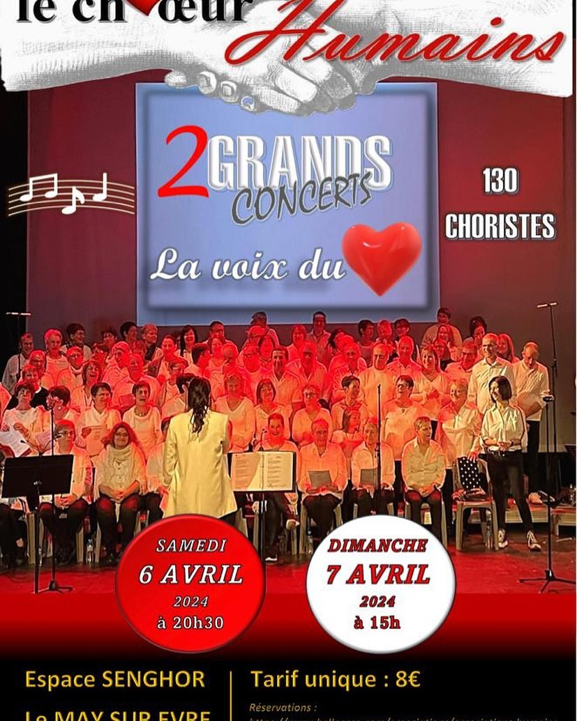 Le chœurs humains vous attends nombreux pour son concert du 6 et 7 avril prochain 🥰
Toutes les infos et réservations sur l’affiche