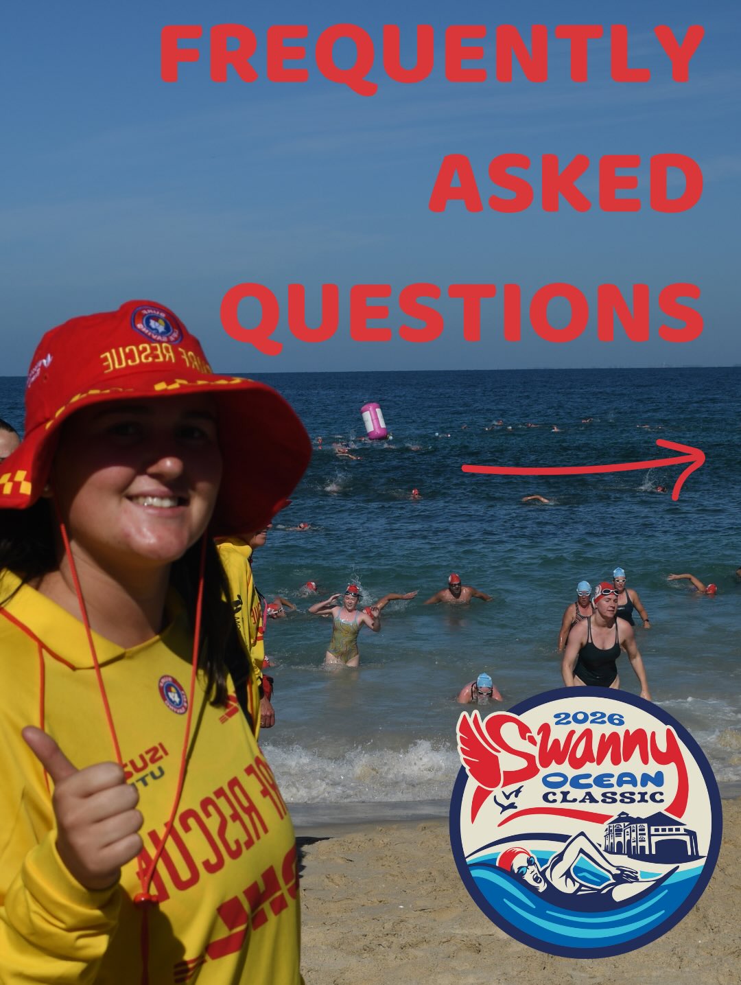ONE SLEEP TO GO 🌊⏰
Got questions? We’ve got you covered. Some of the big FAQs answered below - and don’t forget to check your inbox for everything you need to know before race day.
🏊 2km swim starts at Cottesloe Beach (Indiana Tearooms) and finishes at Swanbourne Beach (Swanbourne Patrol Tower)
⏱️ Swimmers are split into waves based on your nominated swim time - you’ll find out your wave when you register on the day, so please arrive on time for check-in
🎒 Gear transport provided - free trailers will move your bag from the start line to the finish (7:00–8:00am, Indiana Tearooms/Cottesloe SLSC Boatshed → Swanbourne Nedlands SLSC)
⚠️ No valuables in bags please. Make sure your bag is clearly labelled or distinctive
📍 All events follow the coast. Swimmers, SUP and race mal start in the water; the run is land-based
🚩 Yellow buoys + plenty of lifesavers, IRBs and boards will keep you on course - no accidental Rottnest detours 😉
See you bright and early!