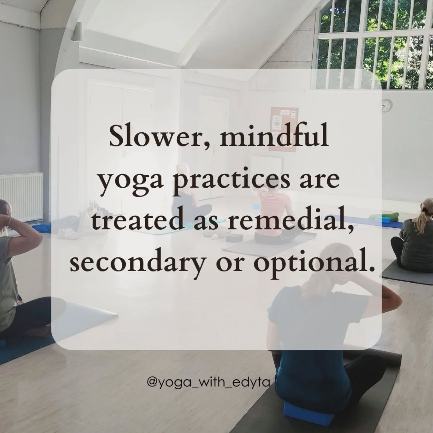 🧘 Restorative, therapeutic practices are still treated as the