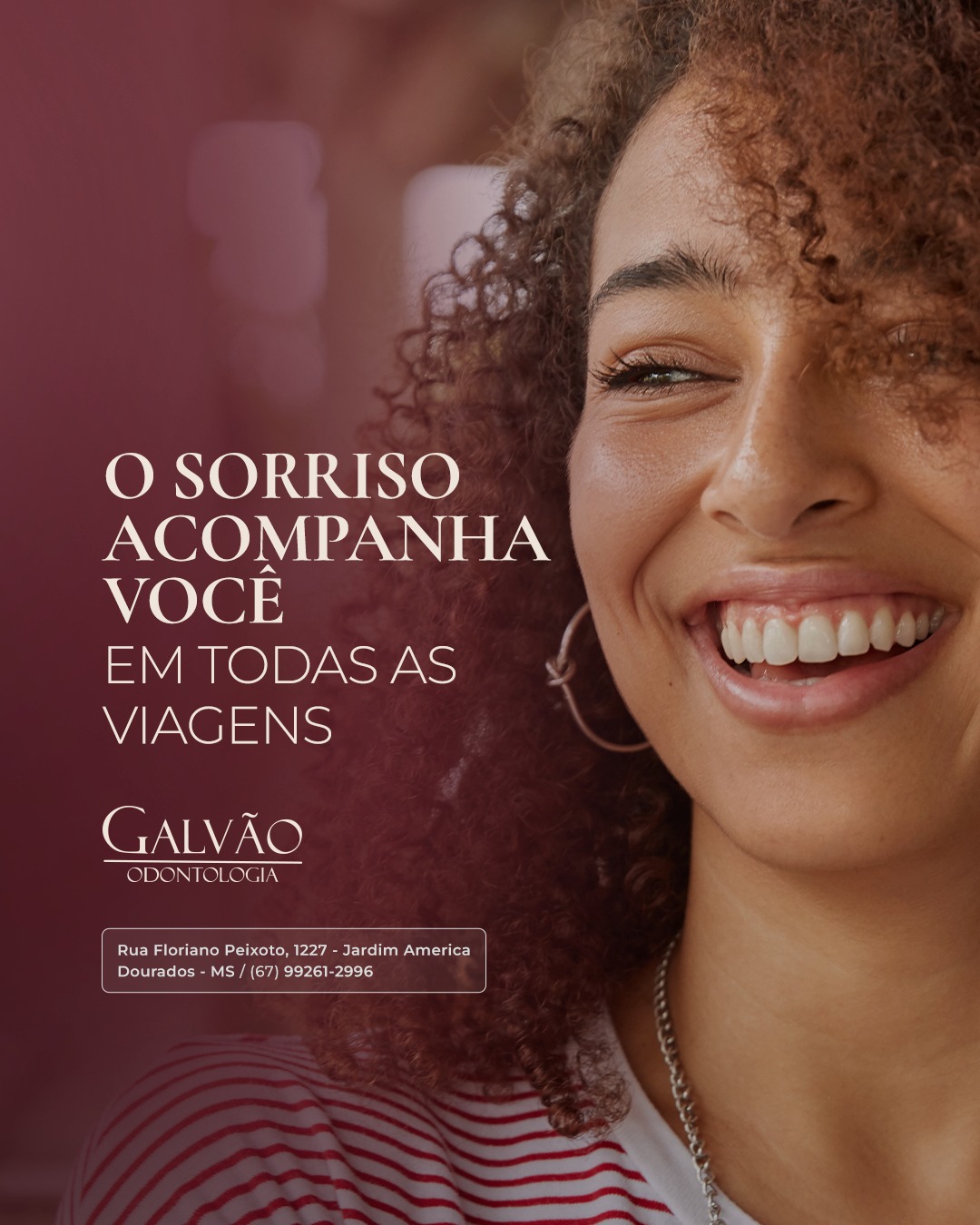 Viajar é viver experiências, conhecer lugares novos, reencontrar pessoas e criar memórias.
E em praticamente todos esses momentos, o sorriso está presente.
Durante uma viagem, é comum sorrir mais, tirar fotos sem planejar, aparecer em registros espontâneos e compartilhar momentos que ficam guardados por muito tempo. Quando o sorriso incomoda, isso acaba aparecendo na forma de insegurança ou tentativas de esconder os dentes.
Cuidar do sorriso não é só sobre estética. É sobre se sentir confortável para viver cada momento com leveza, sem se preocupar com ângulos, poses ou travar o sorriso.
Hoje existem tratamentos que se adaptam à rotina e ao tempo disponível de cada pessoa, sempre respeitando a saúde bucal e a naturalidade dos resultados.
Aqui na Galvão Odontologia, o planejamento é feito de forma individual, para que o sorriso acompanhe você em todas as fases e em todas as viagens.
📲 Agende seu horário na Galvão Odontologia: (67) 99243-1904
📍 Rua Floriano Peixoto, 1227 – Esquina com a Rua Monte Alegre – Jardim América, Dourados – MS
#dentista #odontologia #dourados #sorriso