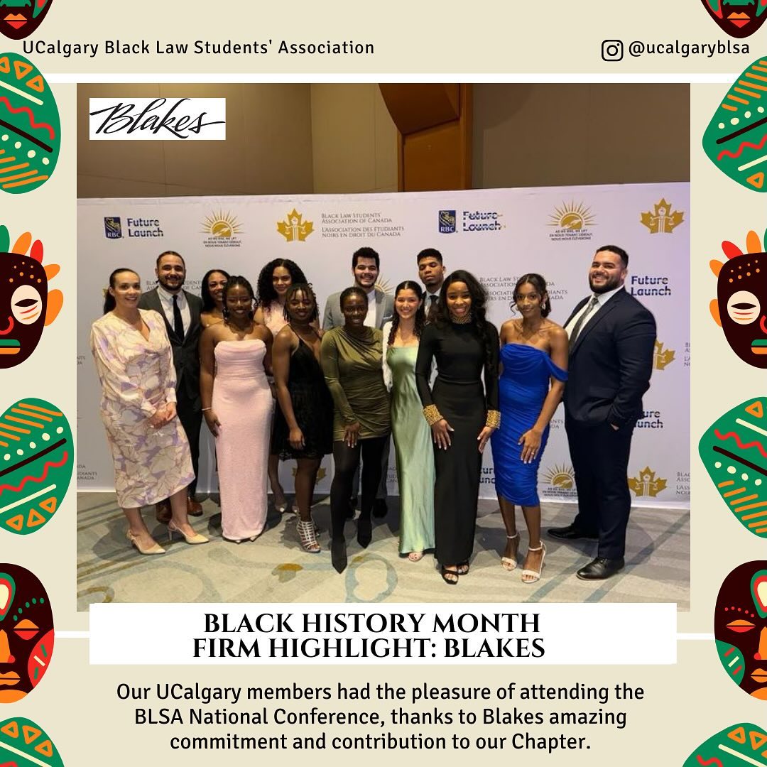 With Black History Month coming to an end, we would like to highlight a few firms that have supported us throughout this month. First and foremost, we want to express our gratitude to Blakes, Cassels & Graydon LLP for their generous support in making our conference trip possible. The firm’s unwavering dedication to backing Black organizations like ours has played a pivotal role in fostering the growth and development of many of our Black law students. Thanks to their support, we were able to partake in enriching experiences, hear from inspiring speakers, and engage in valuable events at this years BLSA Canada conference.
