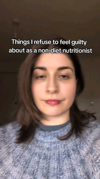 Things I refuse to feel guilty about as a non-diet nutritionist.
If you’ve been stuck in chronic dieting, food guilt, or fear around eating, it’s not a lack of willpower. It’s diet culture conditioning.
Intuitive eating isn’t giving up on your health . It’s reclaiming trust with your body.
It’s safe to take your time and honor your hunger.
Follow for non-diet nutrition support, intuitive eating guidance, and food peace.