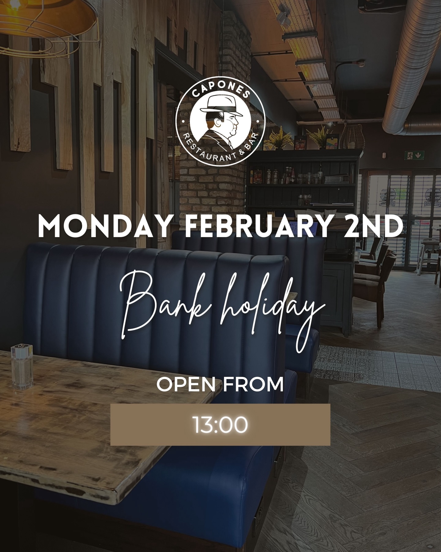 Enjoy your Bank Holiday the right way at Capones! We will be open from 13:00 this Monday. 👌
⠀
#Caponesgalway #restaurantgalway #galway #thisisgalway #wildatlanticway