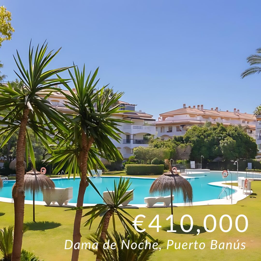 📍 La Dama de Noche, Puerto Banús
💶 €410,000
🏖️ 1 mile from beach (3 mins drive)
🚶♂️ 10 minute walk to Puerto Banus
🛌 2 bedrooms
🛁 2 bathrooms
🌟 Spacious design
💦 2 pools + green areas
🎾 Padle tennis courts
📐 84m2 + 18m2 terrace
🌅 West facing apartment
🚗 1 underground parking space
🔐 Inside 24h gated private community
✅ Full rental license in place