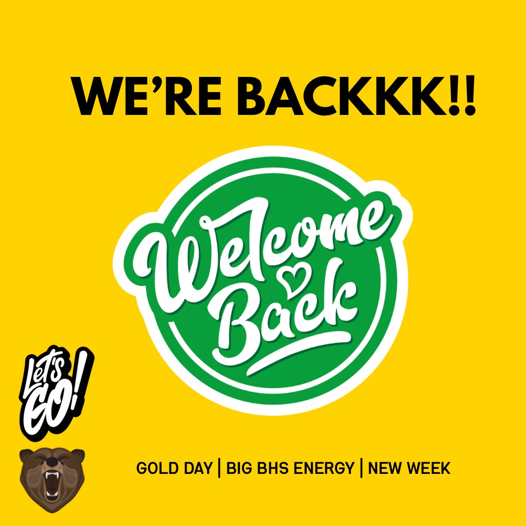 😂❄️ No snow… so you KNOW what that means.
Buses on time. Doors open. Bruins ready.
Gold Day schedule, same energy, BIG BHS vibes only. 💚💛
Grab your backpack, bring the good vibes, and let’s start this Gold Day strong.
We’re BACKKK and locked in. 🐻🔥
#BruinVibes #OnTimeEnergy #GoldDay #1067 #LetsGo