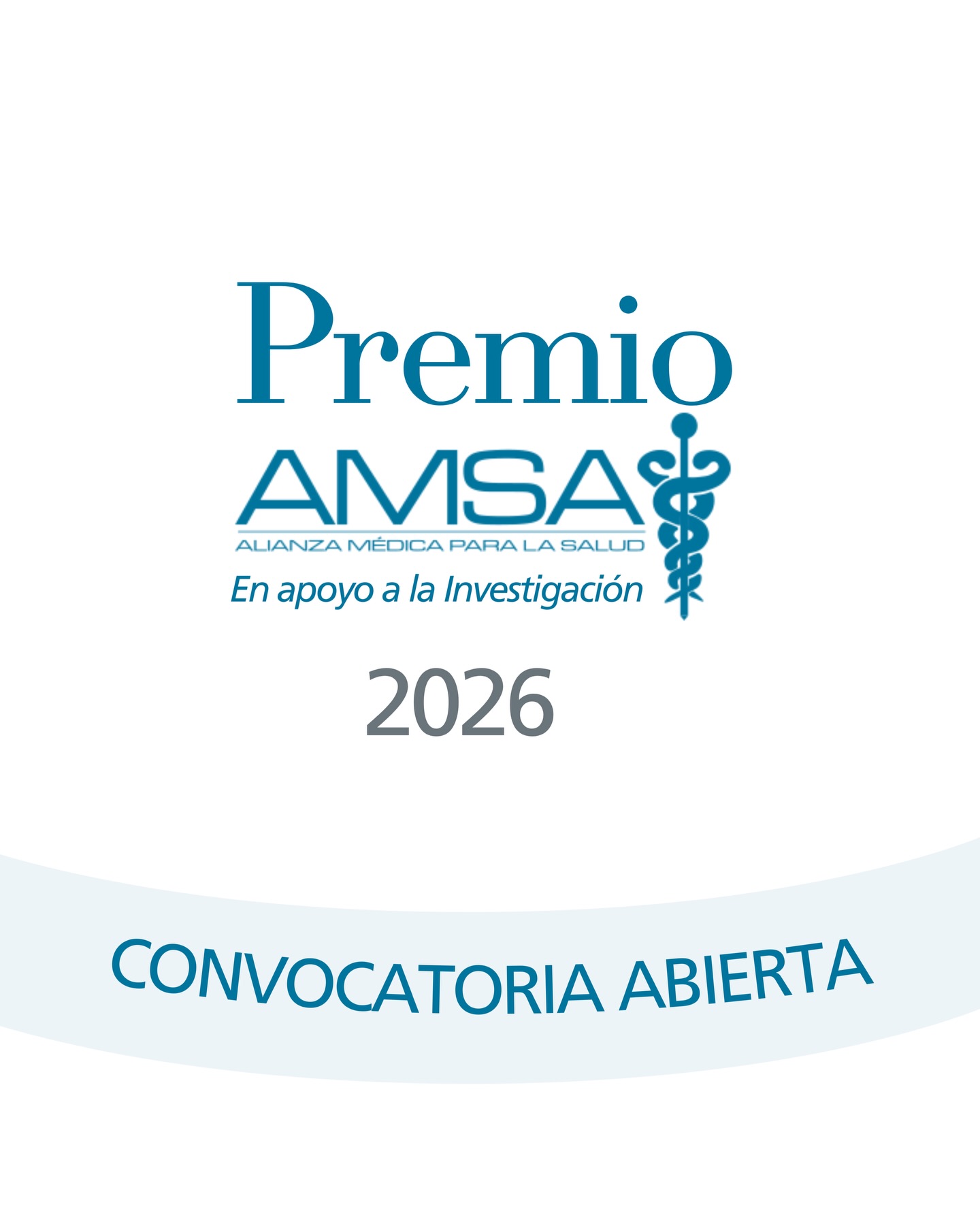 Participa en la convocatoria del Premio AMSA 2026 en apoyo a la investigación.
Consulta las bases, requisitos y fechas de participación en nuestro sitio web. En cuentra el link en nuestra biografía.
Fecha límite de postulación: 31 de marzo de 2026 a las 17:00 hrs.
Sigamos impulsando la investigación y la educación médica continua para fortalecer la salud en México.
