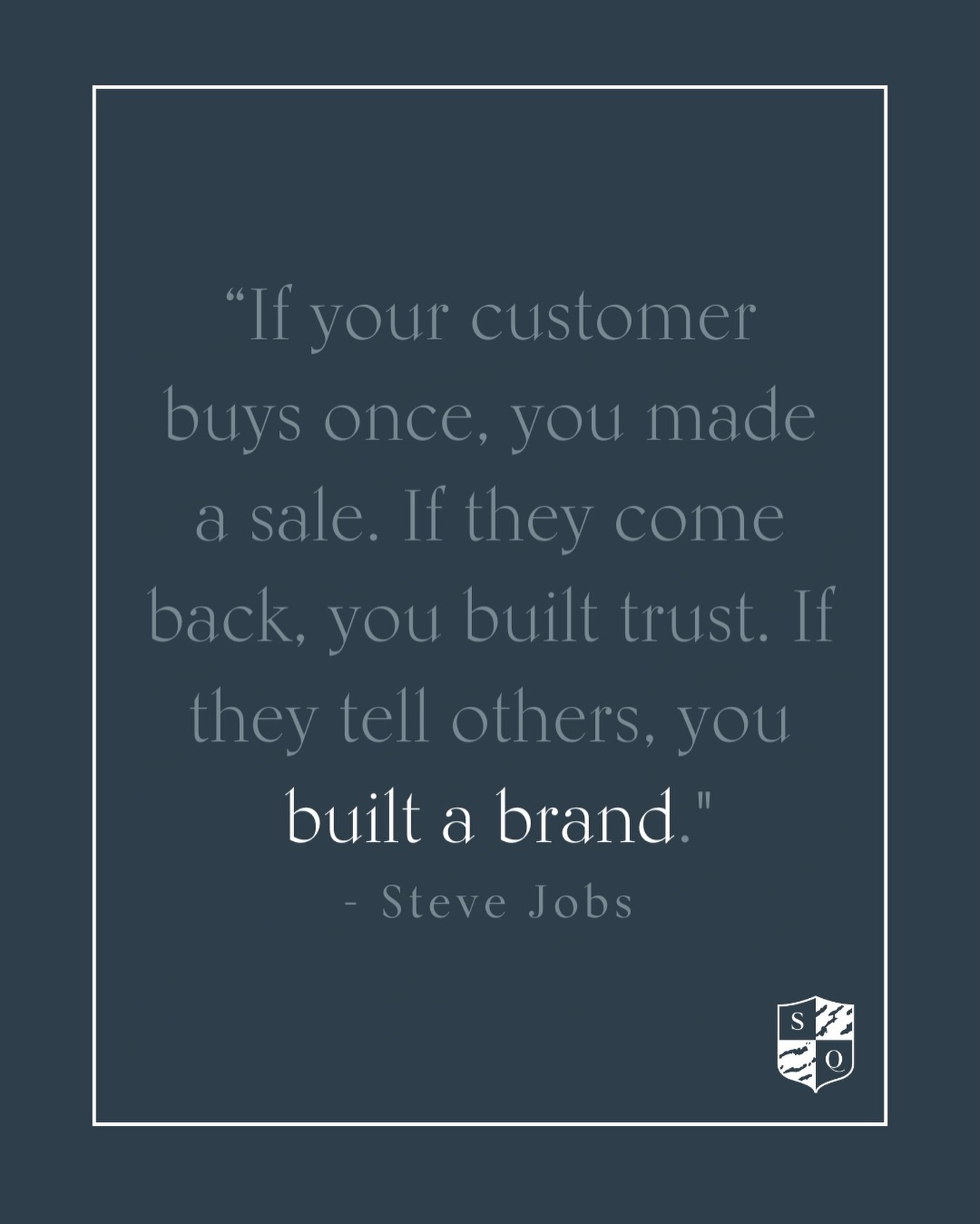 Building more than sales. Building trust. Building a brand. #BrandBuilding #TrustMatters #BusinessMindset #SimplyQuartered