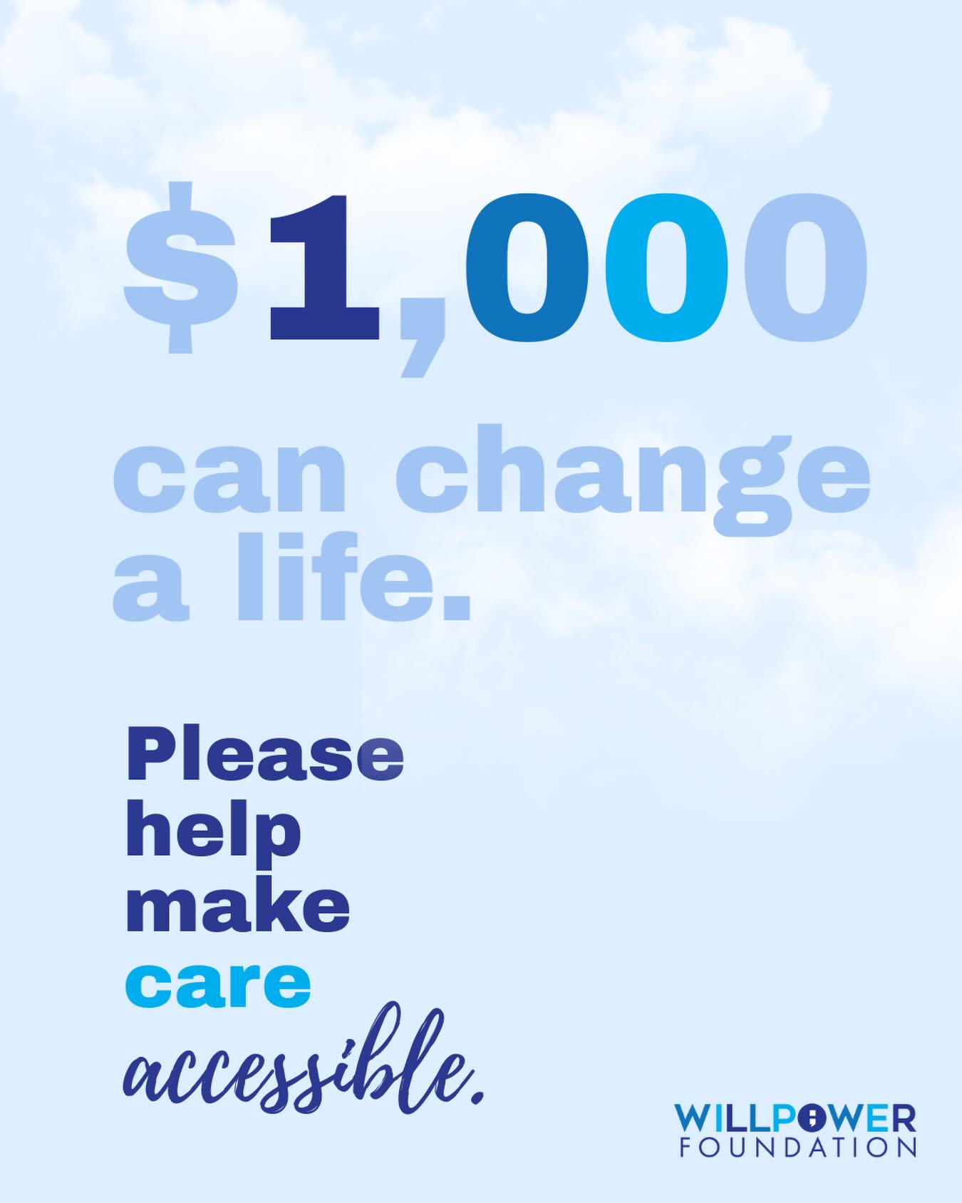 Therapy can be a game-changer — but only if it’s accessible and accepted.
For many young people and families, the barriers aren’t just financial. There’s often stigma, uncertainty, or fear around asking for help in the first place. At WillPower, we work to make that a non-issue — by removing obstacles and normalizing support.
A $1,000 gift helps one young person receive up to eight therapy sessions through our Therapy Access Program (TAP).
It means care without judgment.
Support without shame.
Help that shows up early.
This is how lives change — when getting help feels possible, human, and safe.
Thank you for being part of that shift.
Link to donate is in the bio.
#WillPowerFoundation #MentalHealthMatters #AccessToCare #EarlySupport #carebeforecrisis