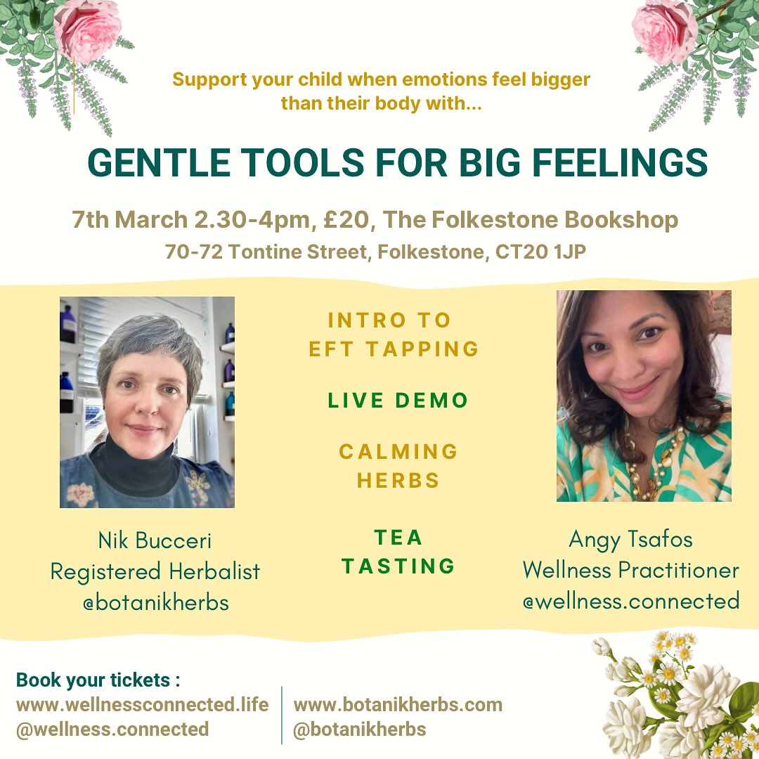 Big feelings don’t need to be rushed away. They need safety, support, and time.
Join us for “Gentle Tools for Big Feelings,” a calm, nurturing workshop for parents who want to build a gentle toolkit to support their children’s emotional world naturally.
🌿 Introduction to EFT tapping for children
✋ Live tapping demo for parents
🍵 Calming herbs & tea tasting
✨ Simple tools for everyday life
This isn’t about perfect parenting or fixing emotions instantly. It’s about connection, regulation, and softer moments at home.
Ready to build your toolkit?
📍 7th March, 2:30–4 PM, @thefolkestonebookshop
🎟 Booking details in bio!