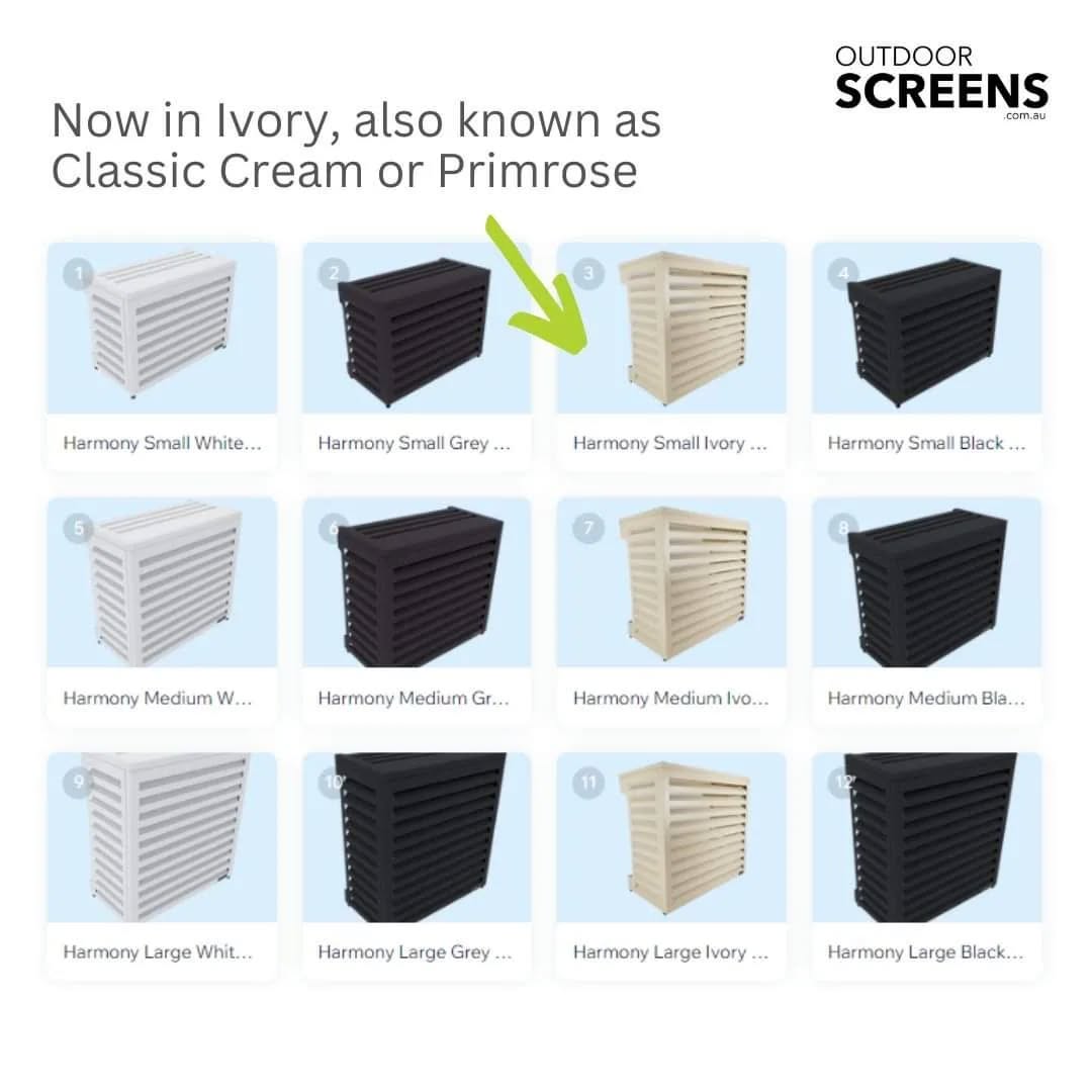 Air Conditioner Screens now standard in Ivory!
Aluminium, powder coated, VIPAC Lab Tested, AC Manufacturer accepted, high quality, ready made, flat packed, air conditioner screening solutions for your project.
Contact our distributors for a quote:
Sydney www.eliteairsydney.com.au
Melbourne www.cumminscontracting.com.au
All other states: info@outdoorscreens.com.au
www.outdoorscreens.com.au
#aluminiumairconditionercover #Airconcover #airconditionercover #airconditionerscreen #airconditionercage #airconditionerenclosure #hideairconditioner #outdoorairconditionercover #australia #airconditionercage #condensercages #eliteaircc #cumminscontracting