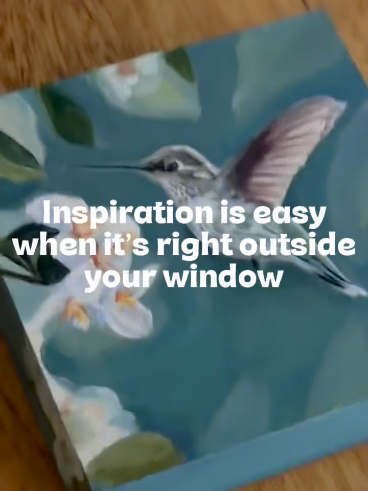 This little hummingbird is now up at Alki Coffee Co. Inspired by the beauty right outside my studio window 😍. Go see this guy while you can…take down of the installation happens February 9th!