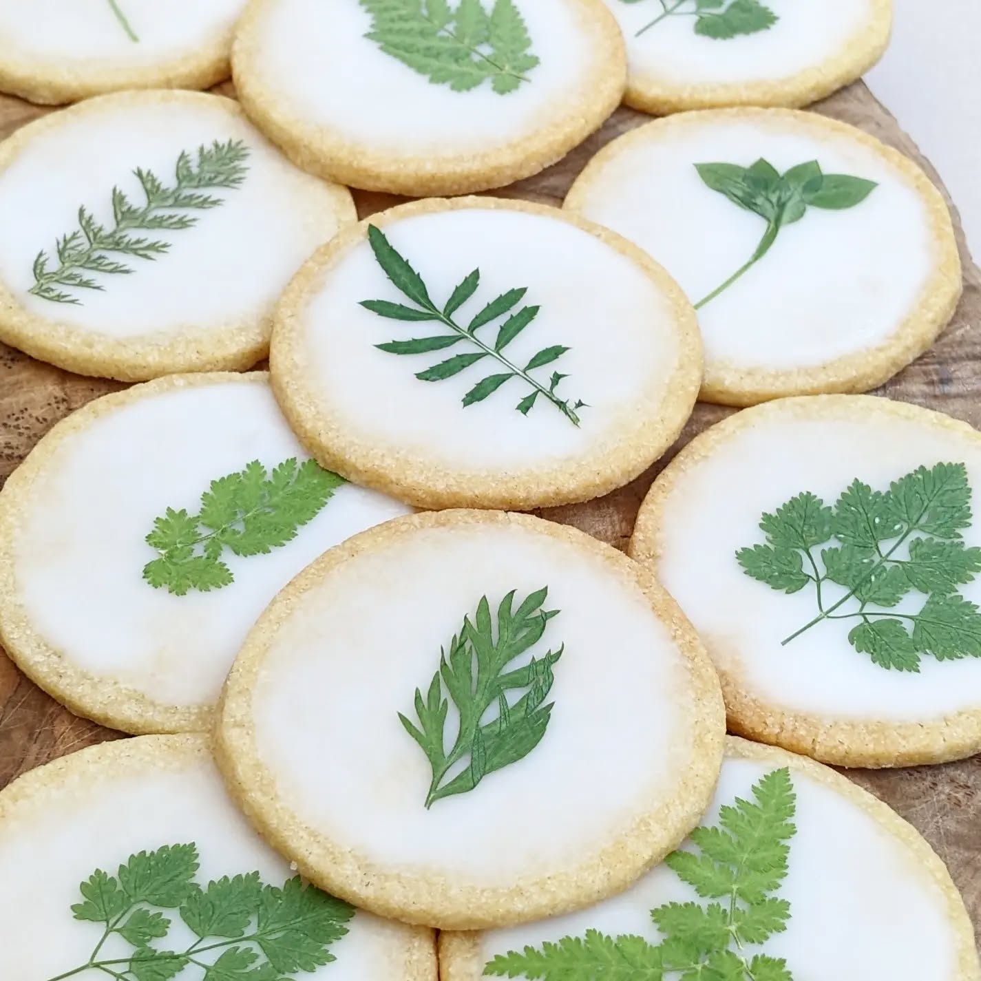 These little iced shortbread biscuits have been decorated with our pressed edible leaves, now available as a mixed pack.
.
.
.
.
#pressedleaves #biscuits #naturalbaking #floracleflowers #pressededibleflowers #cookiedecorating #cookieart