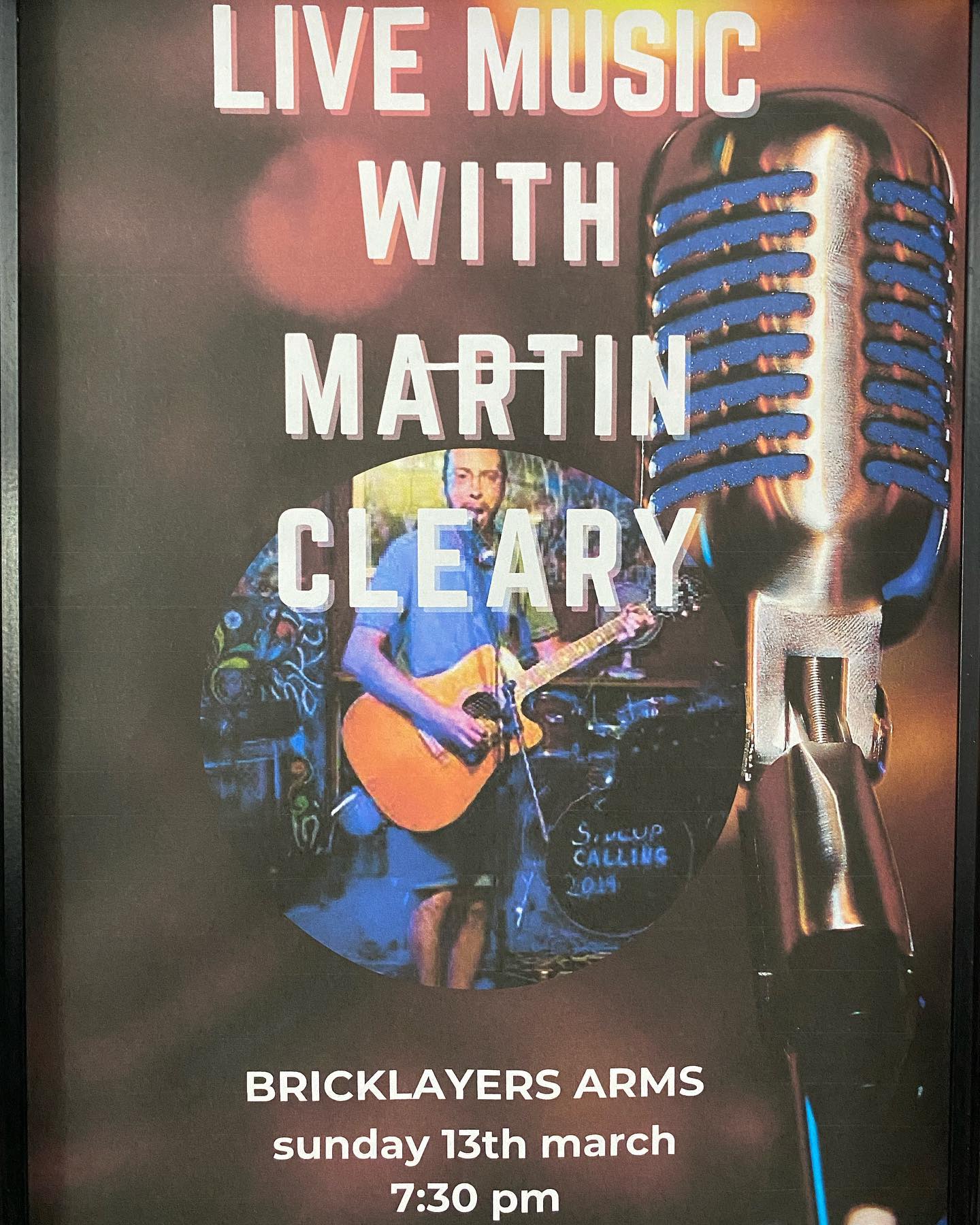 Don’t forget the Talented Martin Cleary will be playing live this Sunday at the Bricks
See you all there 🎶
#livemusicvenue #sundayfunday #pubgrub #lovewhereyoulive #villagelife #publife @harveysbrewery @heartofsevenoaks