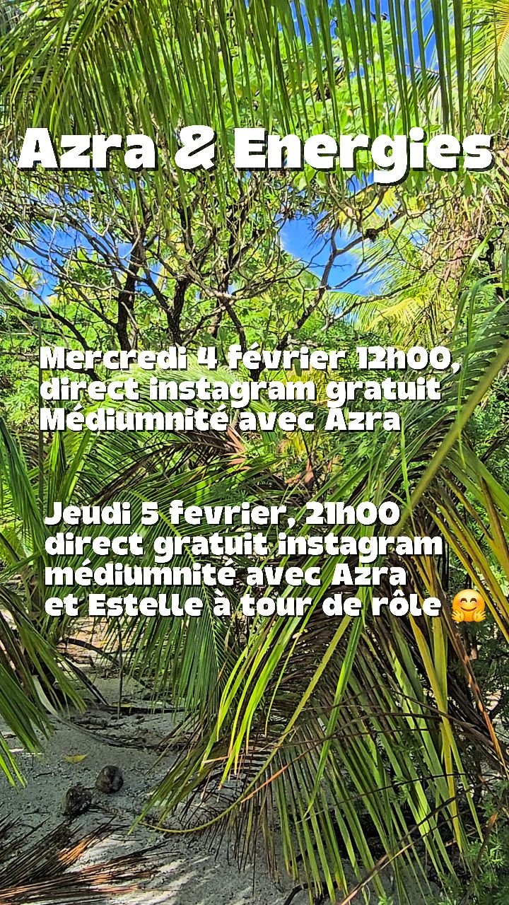 Programme des directs gratuits médiumnité sur instagram 🤩