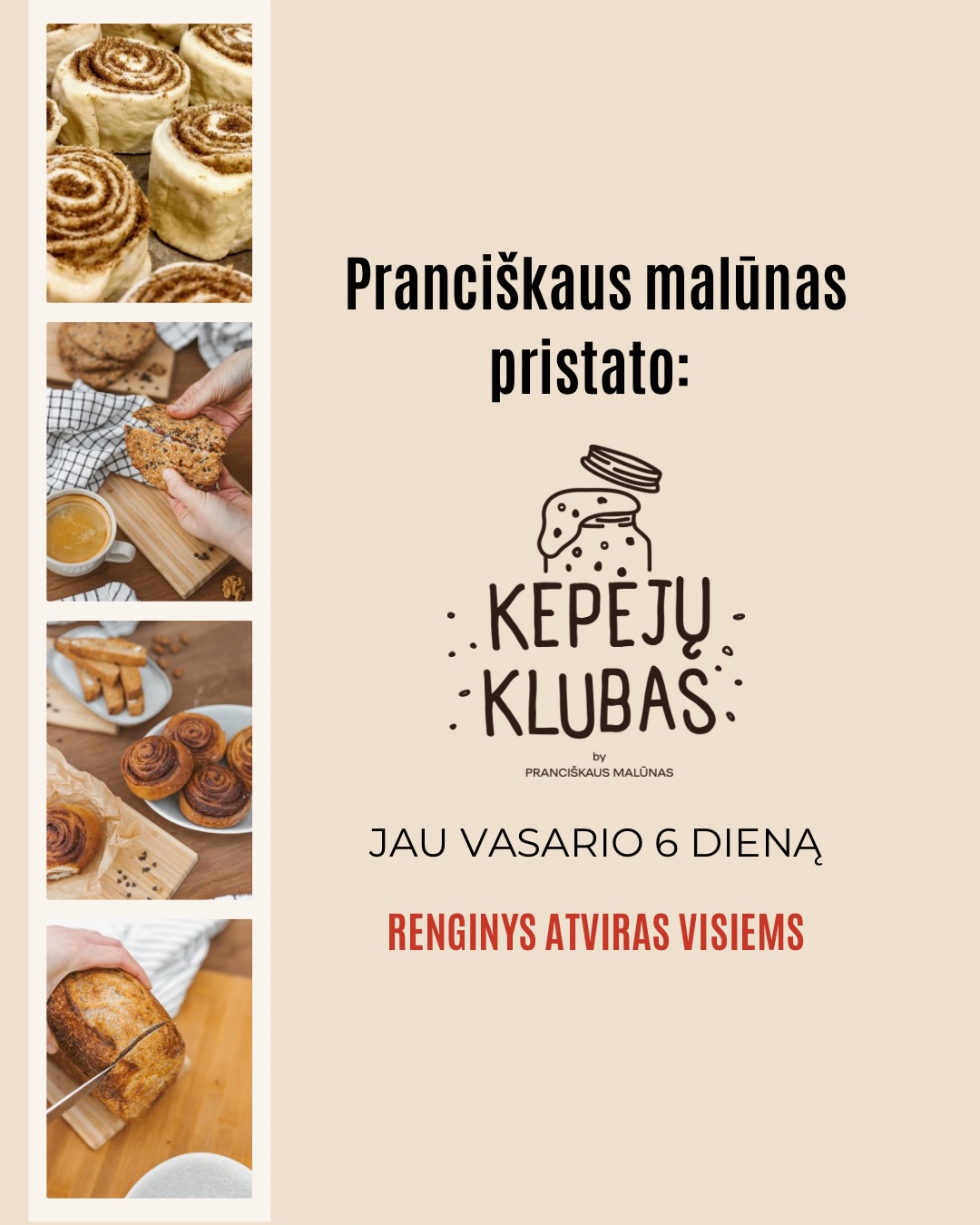 Maistas lydi mus visą gyvenimą.
Nuo pirmų rankomis suformuotų pyragėlių iki sąmoningo pasirinkimo, ką dedame į savo kasdienį stalą. Vasario 6 dieną 18 val @bundu.bakery organizuojame Kepėjų klubo pirmąjį renginį – gyvą erdvę susitikti, kalbėtis ir ragauti.
Apie kepimą, augalus, baltymus, desertus ir tai, kaip maistas veikia mūsų savijautą. Vakaro metu kalbėsimės su Radvile Linksmuole (@linksmuole3000) – apie augalų įvairovę maiste, jos asmeninę kelionę ir santykį su kepiniais, kurie, kaip pati sako, širdyje (ir skrandyje) turi ypatingą vietą. Bus laiko klausimams, pokalbiams, raugo stotelei ir vasario mėnesio kepinių degustacijai.
Norite užsukti?
Parašykite komentaruose „Klubas“ ir atsiųsime registracijos nuorodą. Mes nekantraujame susitikti.