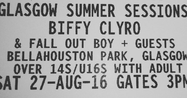 Just got my birthday present, not gonna lie it's early but well worth it. #biffyclyro #falloutboy #bellahoustonpark #summersessions2016