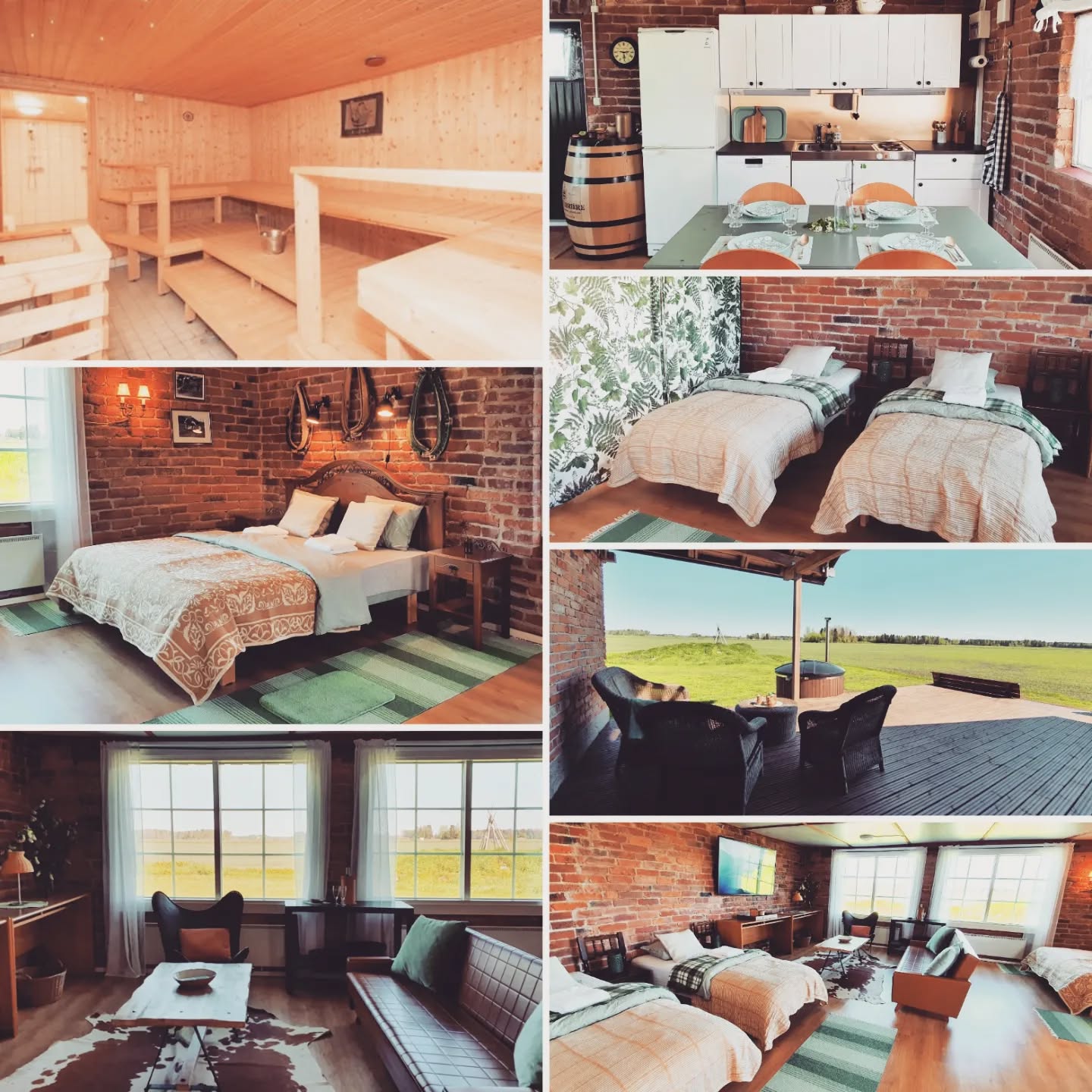 Iso tiilirakenteinen entinen hevostalli on nyt majoitustila pareille tai perheille: Talli LOFT
Kaikki löytyy jotta viihtyy myös pidemmin, ja näköalat isoista ikkunoista ja terassilta lakeuden yli ovat upeat.
Tilassa on 2 x yhden hengen sänky ja 1 x parisänky.
(Parisängyn saa myös muutettua 2 x yhden hengen sänkyksi).
Sängyt odottavat pedattuna, myös pyyhkeet ja shampoot etc sisältyvät hintaan.
Jos on isompi perhe matkassa saa sohvastakin lisäsängyn, jolloin 5:lle on tilaa yöpyä.
Vauvasänky löytyy, ilmoittakaa jos on tarve.
Wifi ja iso 65" TV löytyy
Omalle terassille pääsee suoraa LOFTista, josta taas ovi menee suoraan isoon SAUNAan.
Terassilla on myös kylpytynnyri (lisähinta vain 80e LOFT vieraille).
Keittiöstä löytyy kaikki kattilat ja ruokailuvälineet. Terassilla on kaasugrilli.
Meidän SMOKE HOUSE - entinen lato - on myös käytössänne, siellä voi savustaa kalaa, grillata tai laittaa kalaa muurikalla.
TERVETULOA ❣️🌿☀️
https://fi.ruutinkartano.com/talli-loft