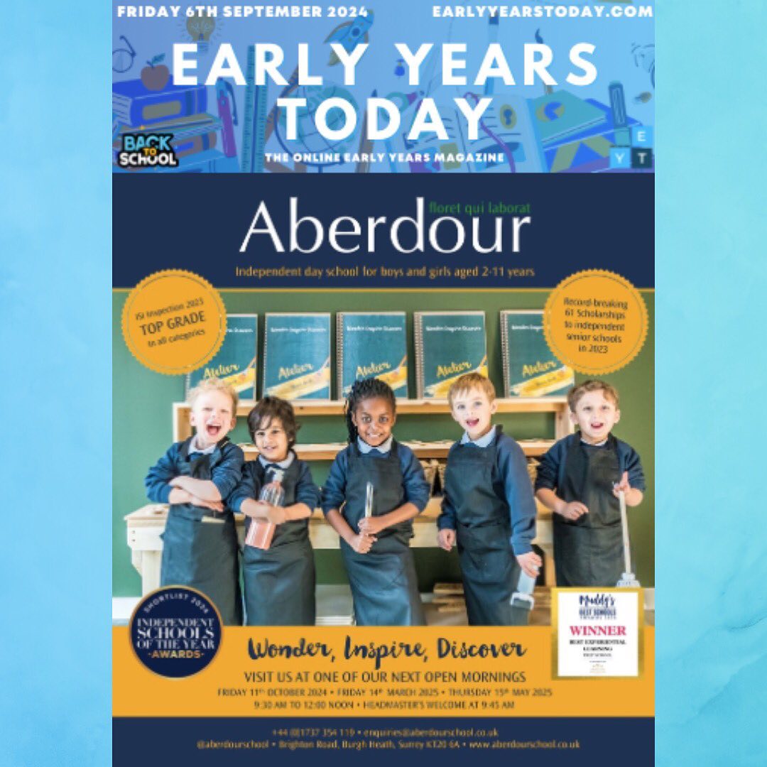 Newest edition of Early Years Today is now live! We are delighted to feature @aberdour_preparatory_school on our front cover!