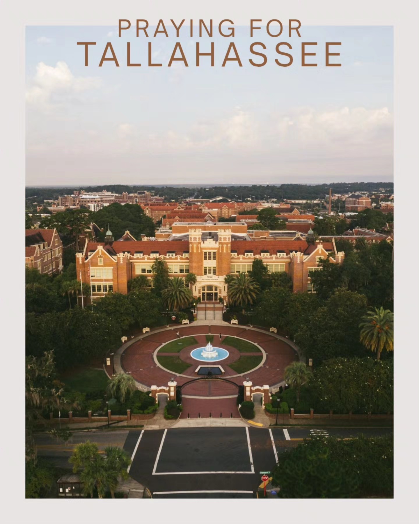 Heartbroken and hurting for our city and school. Join us in praying for Florida State and all of those impacted. Jesus is near to the brokenhearted. 💛 #ihearttally