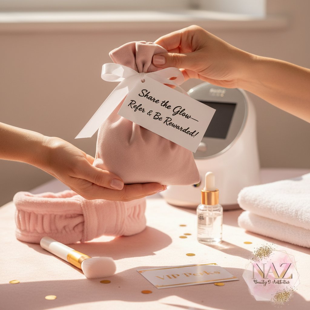 Glow together. Share the beauty, get rewarded.
Your favourite treatment could earn you VIP perks. Curious how? Invite a friend to Beauty by Naz and you both enjoy exclusive rewards.
Ready to ‘Share the Glow’? DM me to start glowing together! ✨
Naz xx