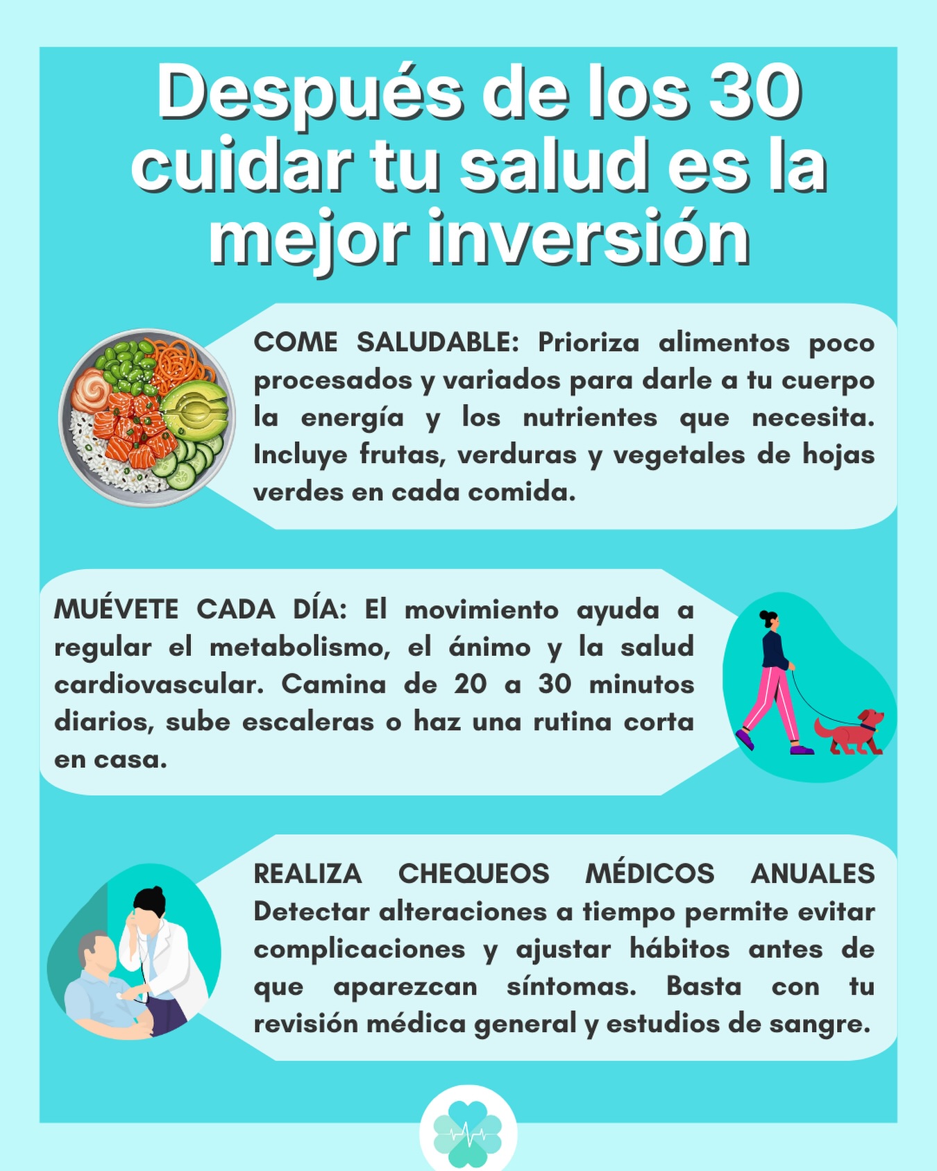 Después de los 30, el cuerpo empieza a enviar señales más claras tanto de lo que necesita como de lo que ya no puede ignorar ⚠️
Pequeñas decisiones sostenidas en el tiempo —cómo comes, cuánto te mueves y si das seguimiento a tu salud— tienen un impacto mucho mayor del que pensamos.
No se trata de hacerlo perfecto ni de cambiar todo de golpe, sino de cuidar lo básico y hacerlo con constancia. La prevención no es exageración: es la forma más efectiva de mantener tu calidad de vida, tu energía y tu bienestar a largo plazo.
#prevención #habitossaludables #Salud #MedicinaInterna