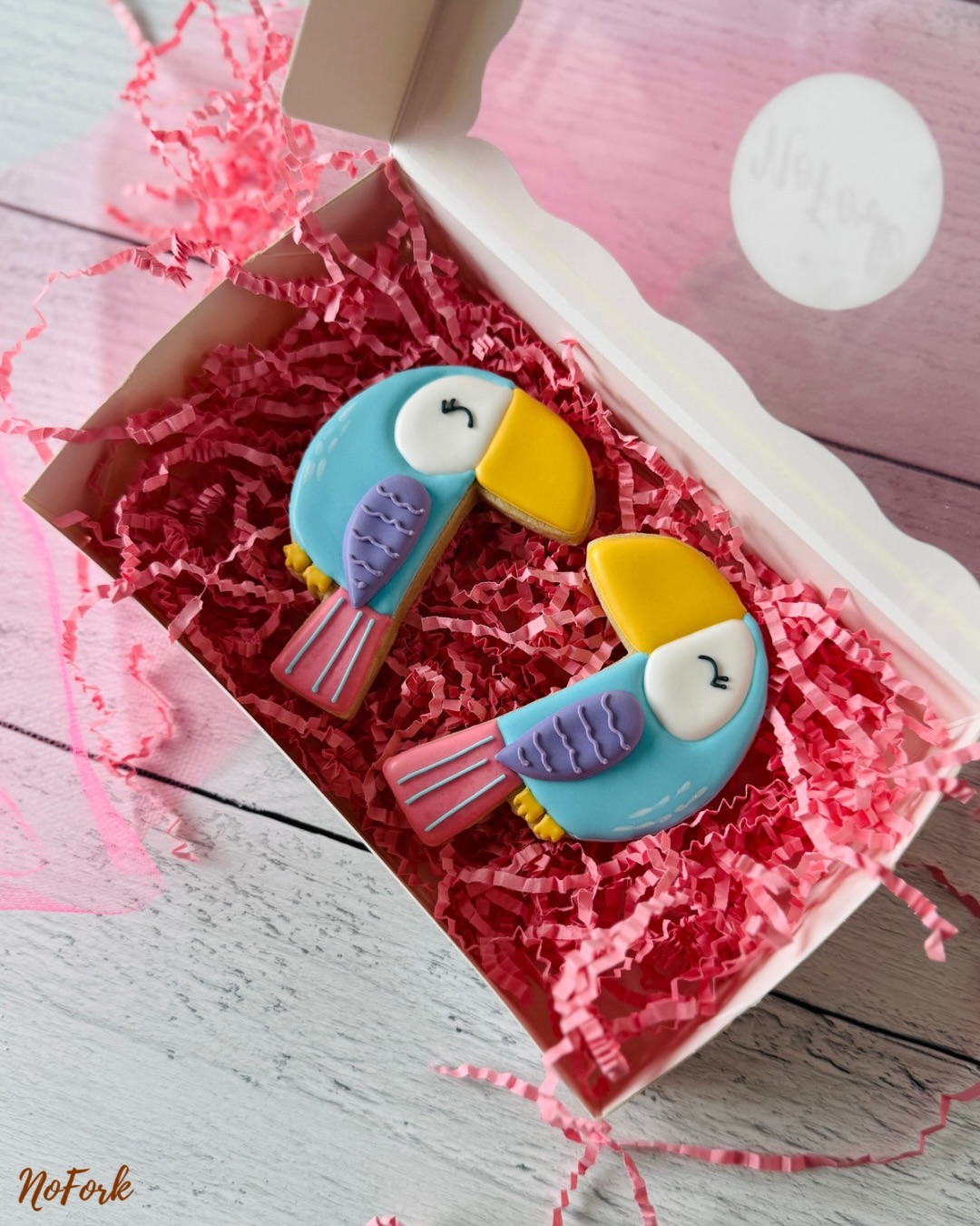 Valentine’s Day is almost here and love is in the air with these perfect pairs of lovebirds! 🦜💝
Choose from a pair of Toucans or Cockatiels. Both bird species dressed in pink for February 14th 🎀 & available in either a full sugar cookie, or mug hugger cuts.
💌 BUT WAIT! There’s a love BONUS!!…..
Our beloved Sugar Cookie Trail Mix is once again wrapped in a Valentines theme to celebrate the season of LOVE! 💌
NoFork’s Sweethearts Edition contains:
❤️NoFork Signature Sugar Cookies
🩷Praline Pecans
🤍Donut Flavored Cashews
❤️Dried Cherries
🩷M&M’s
🤍Chocolate Chips
GAK! …And our bestselling GF baking mixes are also on sale!🧑🏻🍳
WHERE TO BUY? 🛒
🍪Online (use code LOVE for Free Shipping!)
🍪Grand Fir Brewing February 7th 12p-5p
🍪Contact NoFork directly if local pickup prior to 2/14/26
#nofork #celebratingmadeeasy #eatwithyourhands #noutensilsrequired #custombakery