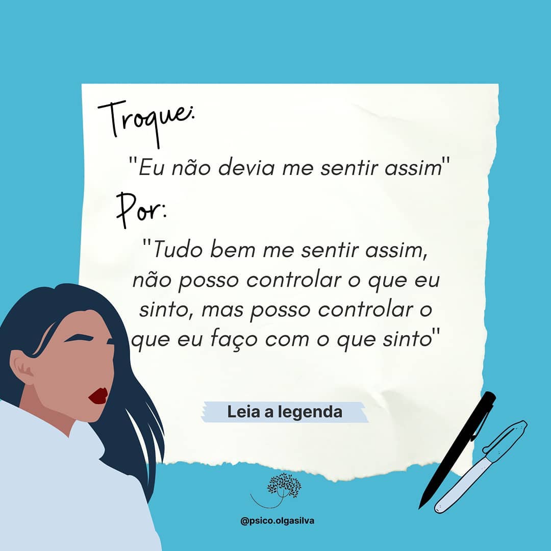 Eu já perdi as contas de quantas vezes eu ouvi a frase "eu não deveria me sentir assim".
Ele aparece nas mais diversas situações e sempre ligada a um autojulgamento de idealizações do que é certo ou errado sentir.
Não nos foi ensinado sentir emoções que não sejam consideradas "boas". Nos dizem ser feio sentir raiva, que a ansiedade é ruim e que se sentir triste é errado.
O grande X da questão é que não existem emoções boas ou ruins, existem emoções. Elas, fazem parte de nossa existência por uma razão. Emoções são protetivas, nos alertam e preparam para momentos difíceis.
Não existem só coisas boas na vida, não existem só momentos tranquilos ou situações alegres. Porque deveríamos estar feliz o tempo todo então? Porque não podemos sentir medo de algo que seja desconhecido ou raiva quando algo importante não dá certo? Porque não podemos estar tristes quando perdemos algo ou alguém?
As emoções não podem ser controladas. Fugir delas não te deixa melhor, pelo contrário, quanto mais desconectado você tenta estar de suas emoções, mais ansioso você fica. Menos saudável emocionalmente você estará e mais cedo ou mais tarde a conta chega.
Transtornos de ansiedade, depressão, burnout, doenças de pele e psicossomáticas... Podem ser desencadeadas.
Você não pode controlar o que sente, mas pode controlar o que faz com esse sentimento. Seu poder está nas ações!
Quanto mais aceitamos o que sentimos, mais fácil fica de lidar com esses sentimentos. O autoconhecimento auxilia para que consigamos entender o que aquela emoção está nos sinalizando. O que estamos precisando olhar e cuidar em nós mesmos.
Aprender a sentir de forma saudável e respeitar suas emoções, sejam elas raiva, tristeza, medo... É fundamental para ter uma saúde mental em dia.
Pare de se julgar por estar se sentindo com raiva ou ansiosa, acolha essa emoção, aprenda a lidar com ela e tome o controle da sua vida para você. Não deixe que os outros decidam o que é certo ou errado você sentir.
O que você sente não te define, o que você faz com isso é o que faz toda a diferença!
🌻 Compartilhe esse texto com seus amigos e vamos ajudar mais pessoas a estarem cada vez mais emocionalmente saudáveis. ❤️