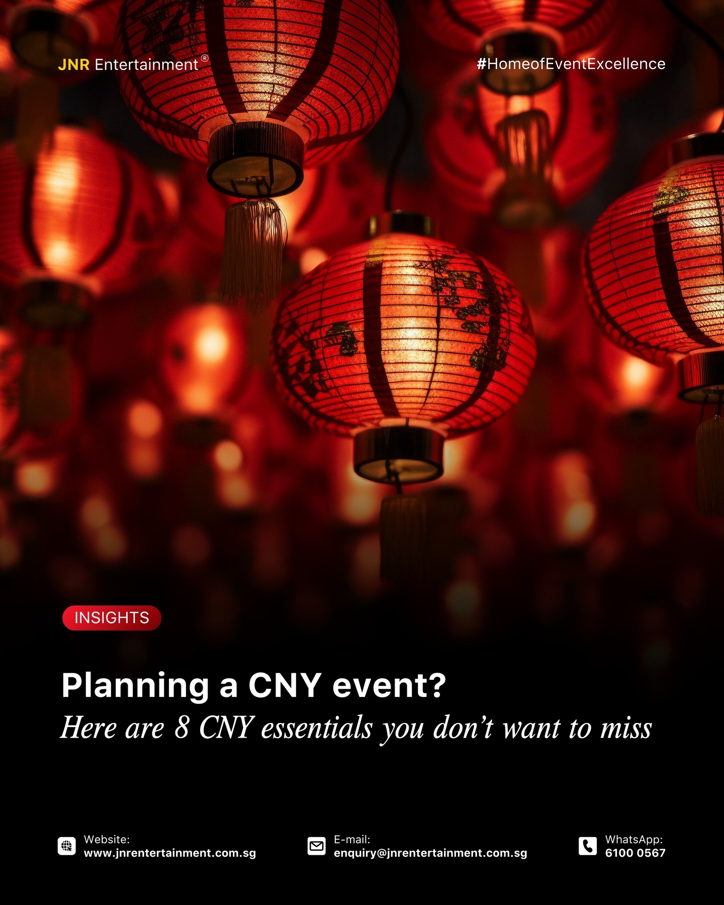 A great celebration starts with the right essentials, so everything runs on the right track this Year of the Horse.
From Lion Dance and Yu Sheng to performances, festive activities, live food stations, and guest experience details, each element plays a part in shaping a smooth and meaningful celebration. When planned thoughtfully, the event flows naturally and feels festive without being overwhelming.
Swipe through our CNY essentials and see what works best for your celebration.
For tailored recommendations, a complimentary consultation is available.
📍 Chinese New Year Event Management in Singapore
#YearOfTheHorse #CNYEvents #ChineseNewYearEvent #CNYEssentials #EventManagementSingapore #FestiveEvents #JNRentertainment