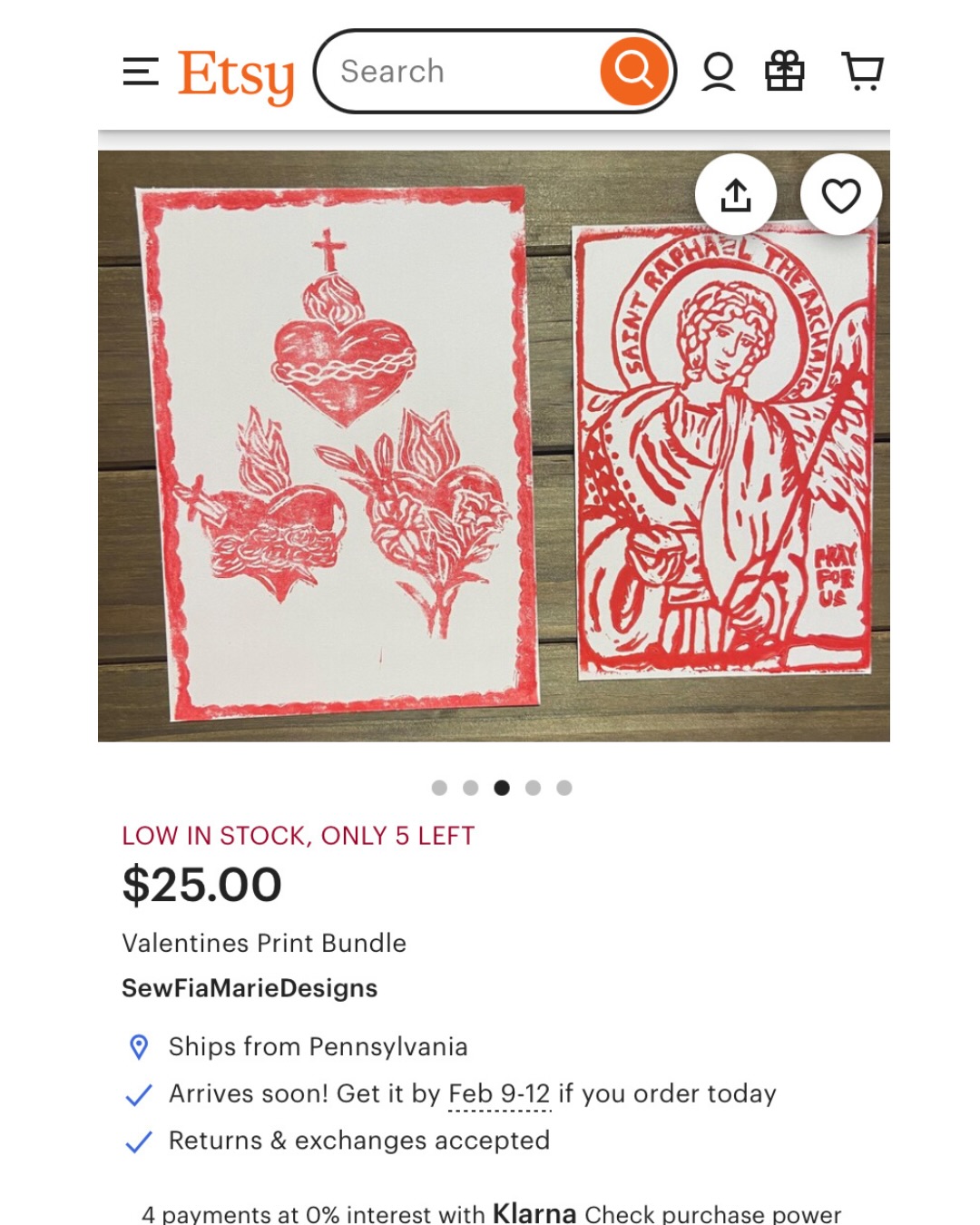 Valentines Print Bundles of the Three Hearts Print and Saint Raphael print are now available on my Etsy :)
Link in bio to my Etsy page
Three Hearts Linocut Print is roughly 5x7” and Saint Raphael print is approximately 4x6”
Five bundles currently available. They are Linocut and block prints printed in red ink on pink cardstock. I wanted to have some fun with a Valentine’s Day theme for the printing so that influenced the colors for the prints. They’re mailed via snail mail (aka usps wirh stamps) so order soon if you want it in time for Valentine’s Day. Due to the handmade nature of the prints there is variation between each print and print bundle, examples of the different prints included in the carousel of photos in this post :)
#catholicart #foryoupage #valentinesday #saintraphael #threehearts
