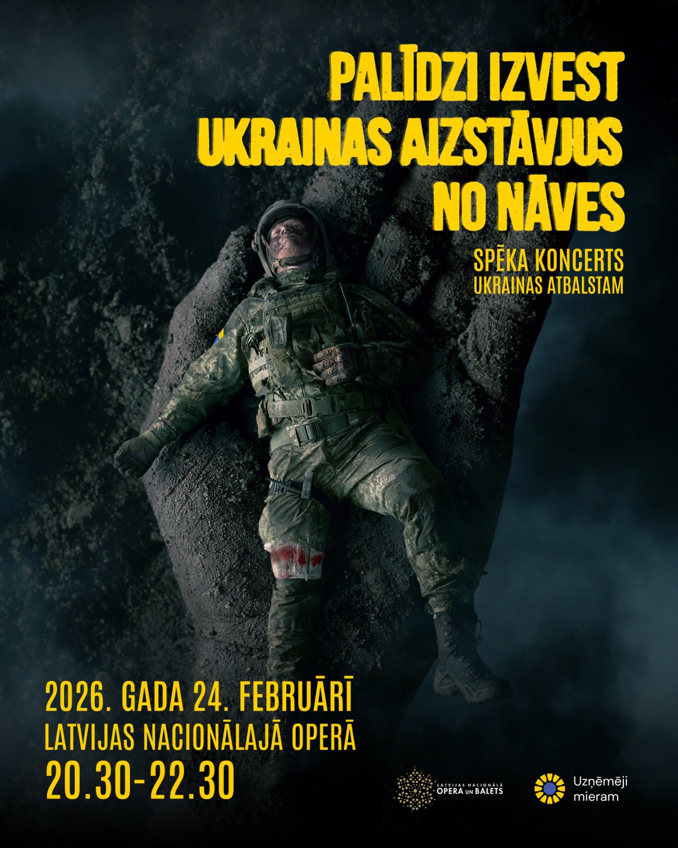 Spēka koncerts Ukrainas atbalstam
“PALĪDZI IZVEST UKRAINAS AIZSTĀVJUS NO NĀVES” 🇺🇦💪🏼
Š.g. 24. februārī plkst. 20.30 Latvijas Nacionālajā operā Latvijas mūziķi un skatuves mākslinieki apvienosies kopīgam mērķim — vākt līdzekļus ievainoto Ukrainas karavīru evakuācijai no frontes līnijas.
Koncerts ir veltīts konkrētai, praktiskai palīdzībai. Ziedojumi tiks novirzīti transportam, zemes droniem, sakaru, energoapgādes un nakts redzamības risinājumiem, kas ļauj ievainotos droši nogādāt līdz nākamajam palīdzības posmam.
Spēka koncertā uzstāsies Sinfonietta Rīga, Aleksandrs Antoņenko, Uldis Marhilēvičs, Linda Leen, Koris Maska, Reinis Zariņš, Rīgas Gospeļkoris un Kristīne Prauliņa, Fiņķis, The Sound Poets, Rihards Zaļupe, Jānis Lūsēns, Aija Vītoliņa, Zigfrīds Muktupāvels, Kautkaili, Intars Busulis un Abonementa orķestris, Ivanna Katana, Raimonds Martinovs, Artūrs Čukurs un Ansis Bētiņš. Mākslinieku sastāvs koncerta programmai tiks papildināts.
🎟️ Biļetes iespējams iegādāties Latvijas Nacionālās operas kasē un tiešsaistē:
https://www.opera.lv/lv/izrade/speka-koncerts-ukrainas-atbalstam/
sākot no 30. janvāra plkst. 11.00. Pieejamo biļešu skaits ir ierobežots.
Visi koncerta biļešu ieņēmumi tiks ziedoti Ukrainas atbalstam.
💙 Ziedot iespējams arī vietnē aizvedmani.lv
Koncertu organizē fonds Uzņēmēji mieram sadarbībā ar Latvijas Nacionālo operu.