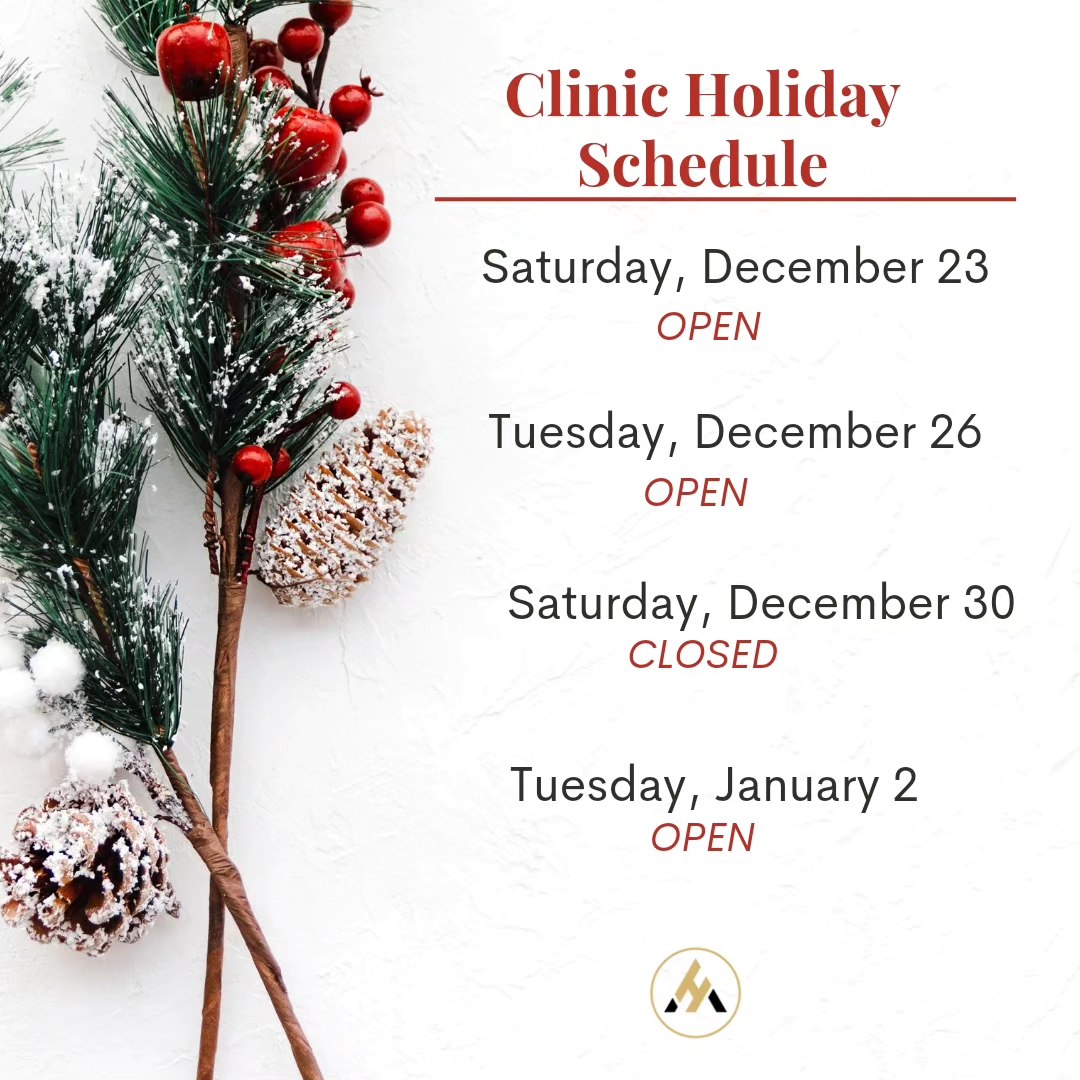 Happy Holidays! 🎄 Hilton Acupuncture will be open during our regular clinic hours for the holidays except Saturday, December 30th. 🙂
#hiltonacupuncture #acupuncture #TCM #holidays #happyholidays