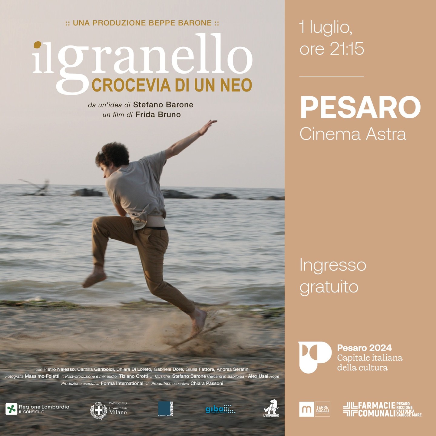 Tutti a Pesaro...Vi aspettiamo al cinema Astra.
Segue dialogo.
#ilgranello.1 #prevenzione #lilt #melanoma #cortometraggio #documentario #comunedipesaro #farmaciecomunali #fridabruno