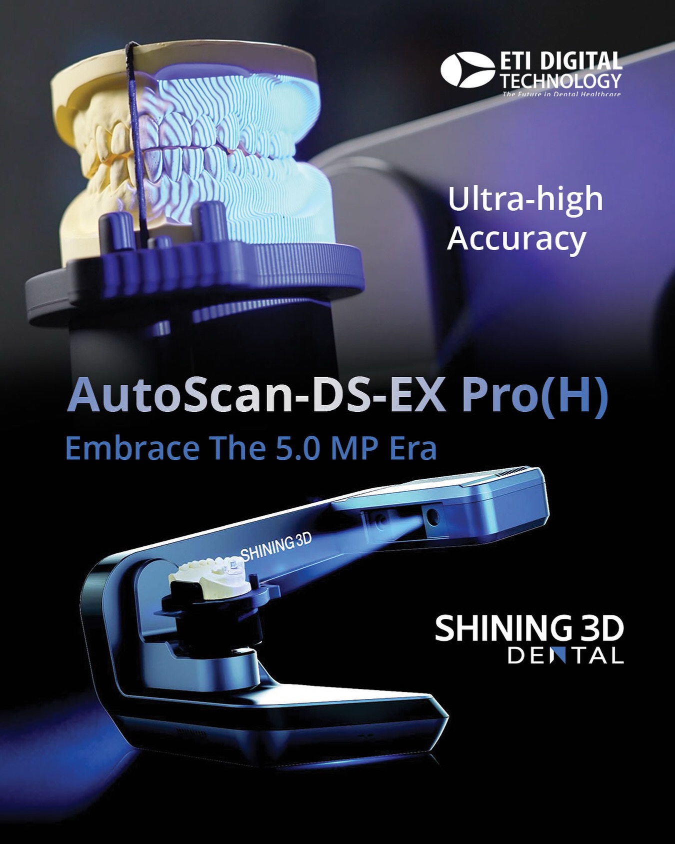 📣 ETI Digital Technology is excited to introduce the AutoScan-DS-EX Pro(H) Desktop Scanner!
.
💡 AutoScan-DS-EX Pro(H), developed and manufactured by SHINING 3D, is a 3D dental scanner with powerful functions for multiple applications covering scans of impressions, plaster models, articulators, implant abutments, etc. Its high-resolution cameras, advanced algorithms, and user-friendly interface bring you with superior data quality with optimal experience.
- Embrace The 5.0 MP Era
✔️ Ultra-high Accuracy: Scan accuracy ≤ 8 μm assures reliable scan result, satisfying the requirement of various applications in dental industry completely.
✔️ Unparalleled Details: Equipped with dual 5.0 MP high resolution cameras, AutoScan-DS-EX Pro(H) can capture every detail of the components meticulously.
✔️ Outstanding Scan Speed: Takes seconds to scan bites, dies, quadrants, full arches and impressions
✔️ Flexible Workflow: Set up your own workflow as you prefer, increasing work efficiency like never before, all-in-one and triple tray are available to get complete scan data with less steps.
✔️ Backstage Data Processing: Scan and backstage data processing can be carried out simultaneously, making the whole process more efficient.
✔️ Versatile Scan Modes: Including Multi Path Scan, High Quality Scan, AI Scan, Texture Scan, HDR Mode Scan, Reduce High Brightness Scan, etc.
✔️ Supports multiple dental scan applications (see second slide)
.
📚 For more information on this AutoScan-DS-EX Pro(H) Dental Desktop Scanner, contact ETI Digital Technology today at 714-238-1490 or sales@etidigitaltechnology.com
#Shining3D #DesktopScanning #Dental3DScanner #Scanning #DigitalDentistry