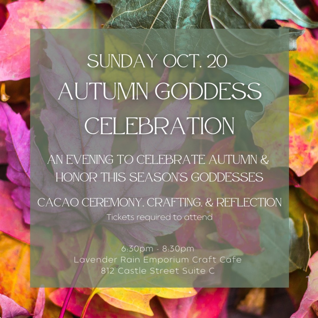 Come join us this Sunday for a night of cacao, crafts and community.
Together with @lavenderrainemporium and @atlanticboudoir we will be celebrating the start of autumn - discussing our goals for the coming season, and getting in touch with our inner goddesses.
We hope you can make it! Find tickets here: https://www.lavenderrainemporium.com/product/cacao-ceremony/482?cp=true&sa=false&sbp=false&q=false&category_id=46